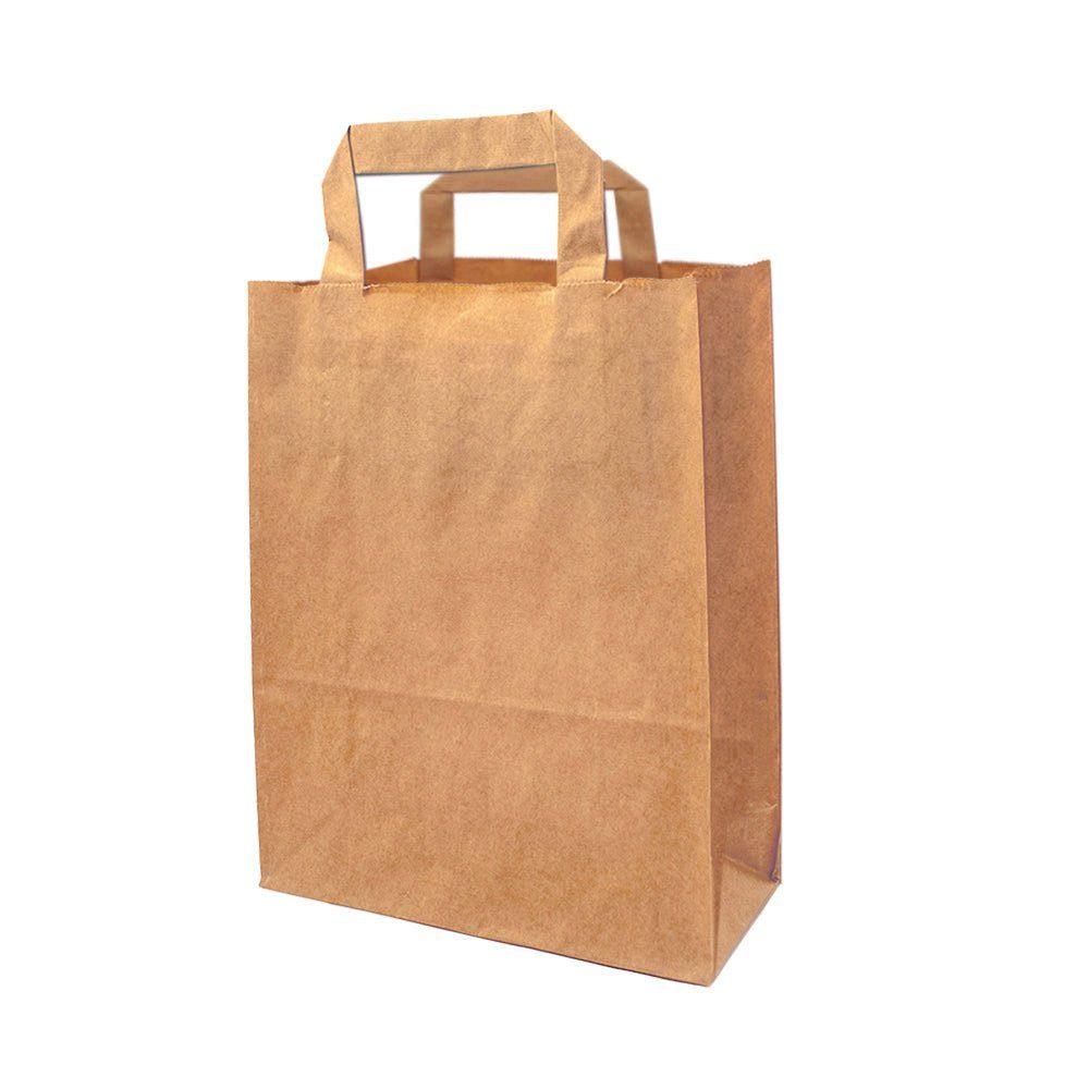 wisefood Einkaufsbeutel Papier Tragetasche (18 x 8 x 22)
