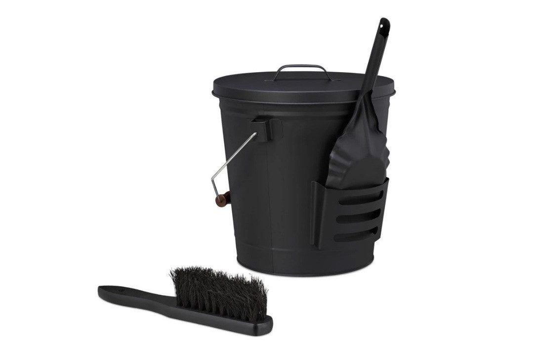 Valo Kohlekorb Valo Ascheeimer Set 3 teilig, inkl. Eimer, Schaufel und Besen