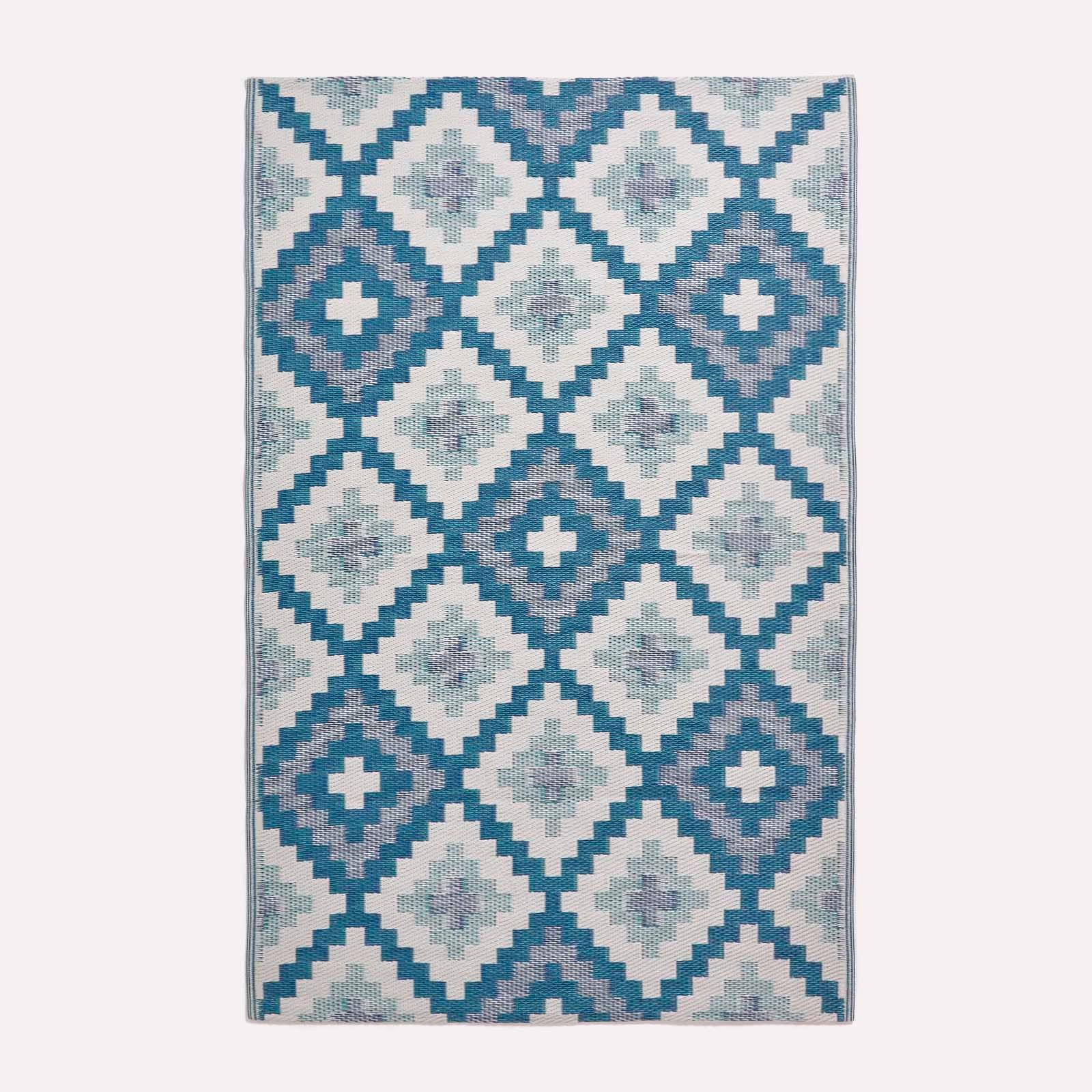 Outdoorteppich Outdoor-Teppich Mia aus Polypropylen mit blauem Muster, 120 x 180 cm