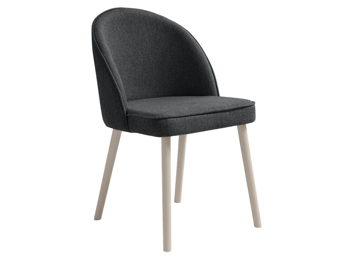 Beautysofa Polsterstuhl Luna mit Holzgestell (verschiedene Stoff- und Beinfarben)