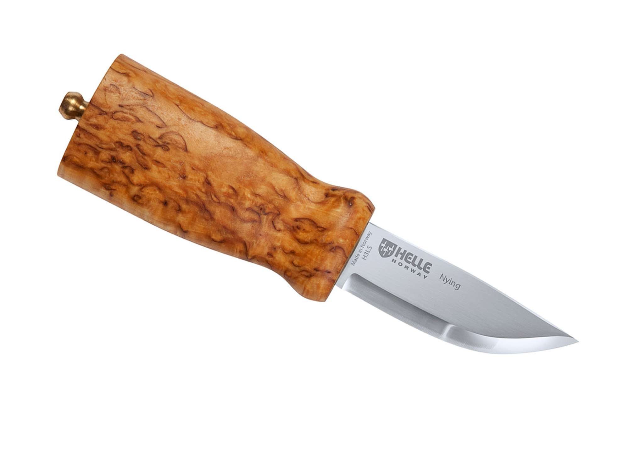 Helle Universalmesser Helle Nying Outdoormesser Laminatstahl Birke Leder