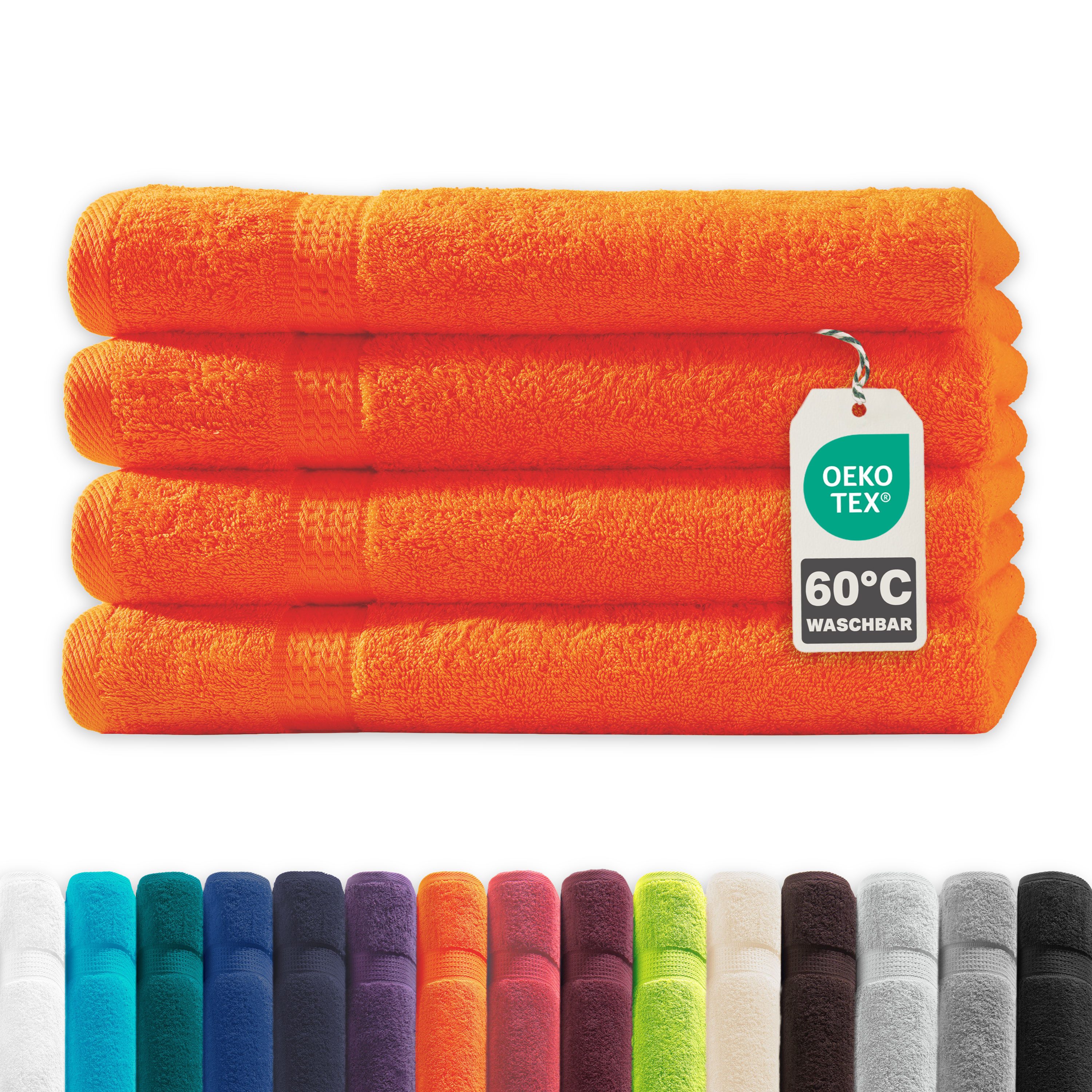 Devior Handtuch Set Frottierserie Elegance in vielen Farben, hochwertig mit 500 g/m², Handtücher - 100% Baumwolle (4-St), 50x100 cm, saugstark, schnelltrocknend, pflegeleicht & geruchsneutral