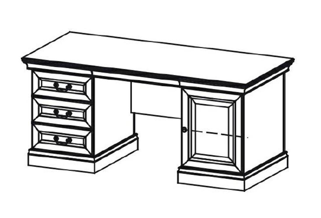 JVmoebel Arbeitstisch Eleganter Schreibtisch aus Holz mit natürlichem Furnier, Made in Europa