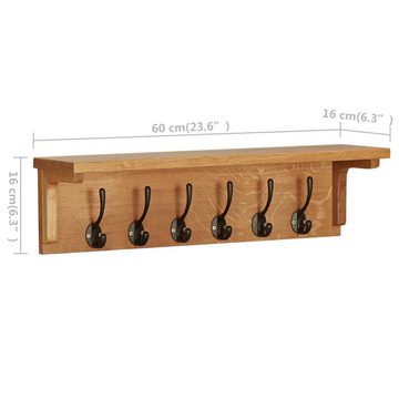 vidaXL Garderobenständer Wandgarderobe 60x16x16 cm Massivholz Eiche, (1 St)