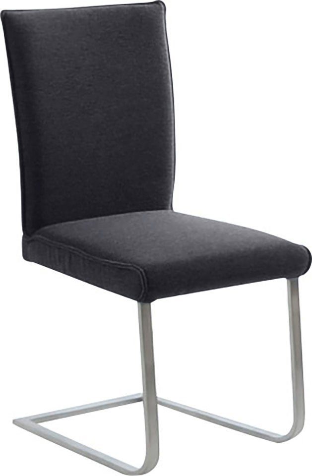 K+W Komfort & Wohnen Freischwinger Santos III, mit Sattlernaht, Gestell aus Edelstahl, hochwertiger Sitzkomfort