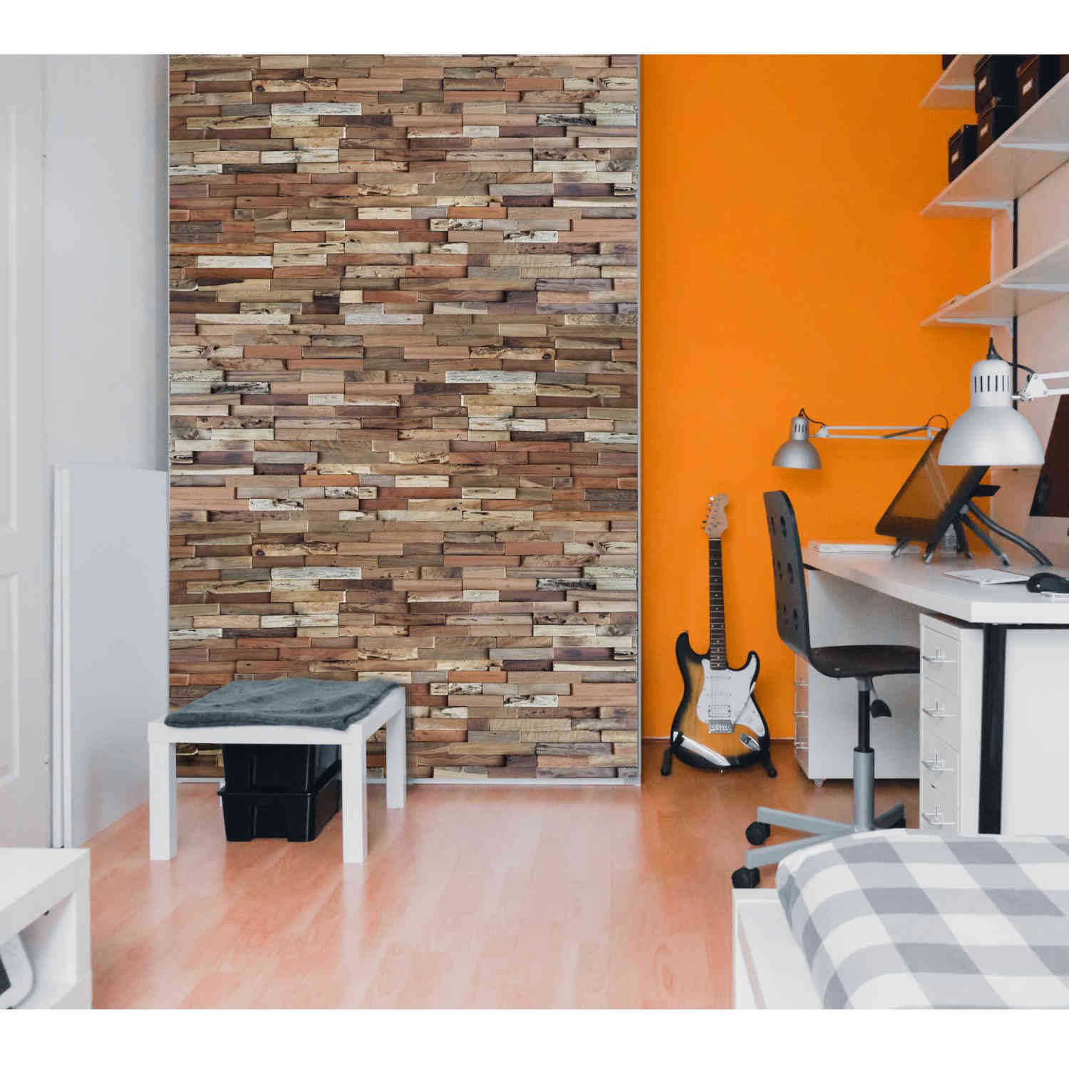 Casa Moro 3D Wandpaneel Holz Wandverkleidung Natural Coral, BxL: 18,00x49,50 cm, 0,09 qm, (Teakholz, Handgefertigt) CR-001