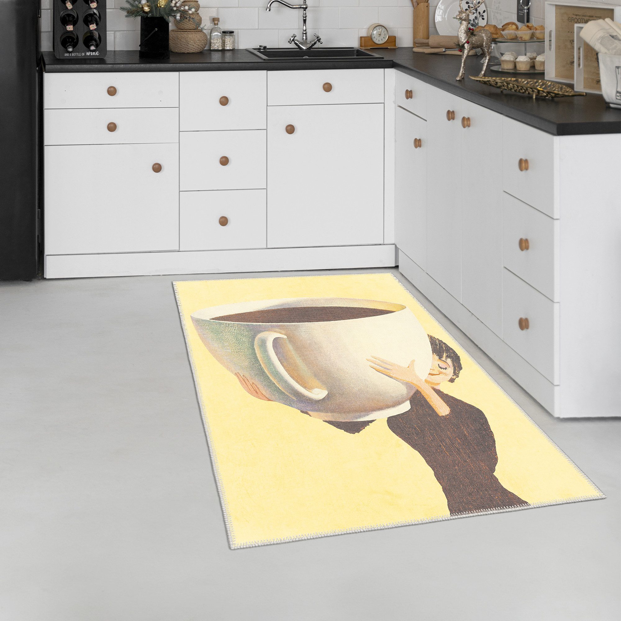 Teppich Waschbarer Flächenteppich, Läuferteppich mit rutschfester Rückseite, s, HomeNette, 2' x 3'
