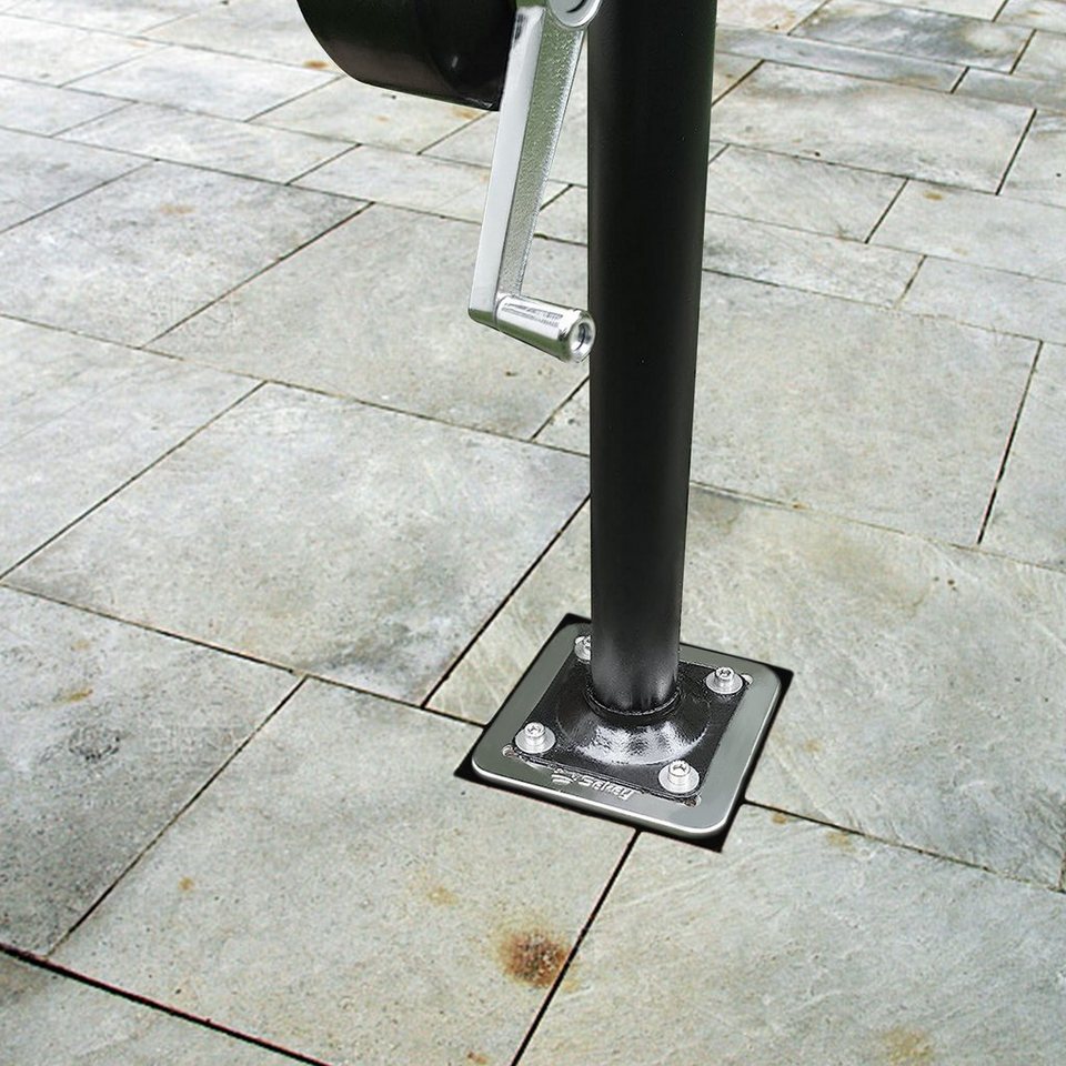 Sekey Schirmhalter Bodenhülse Universal-Bodenplatte Sonnenschirmständer für  Ampelschirm, für Stöcke bis Ø 48 mm