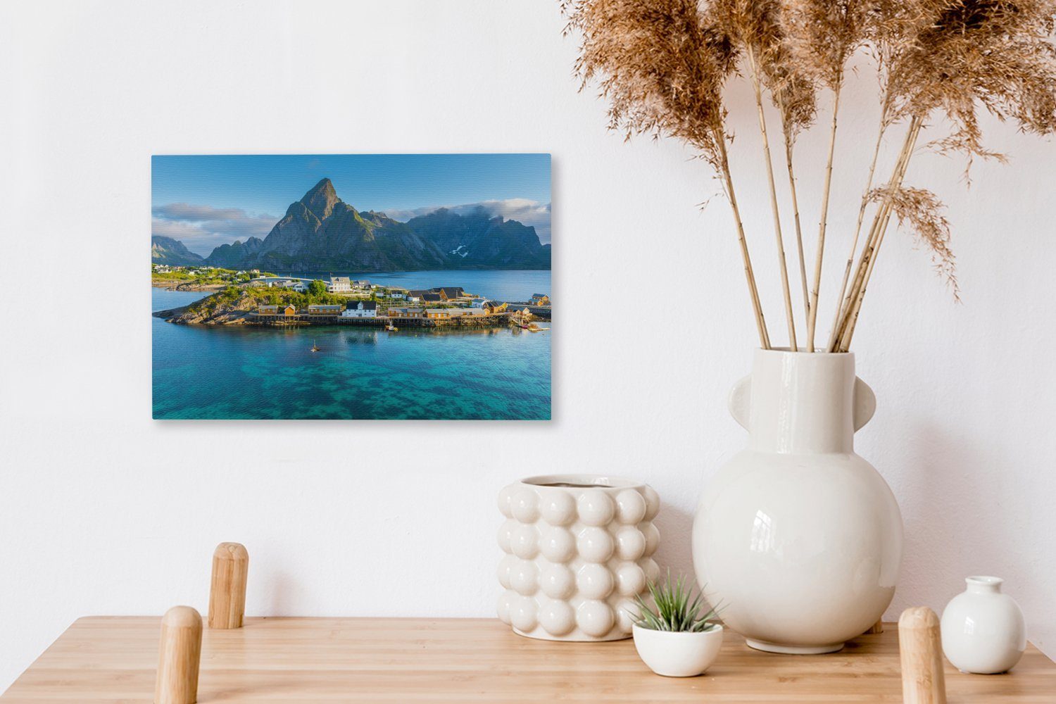 OneMillionCanvasses® Leinwandbild Lofoten bei Norwegen, Aufhängefertig, Tageslicht, cm St), Wandbild Wanddeko, 30x20 (1 Leinwandbilder