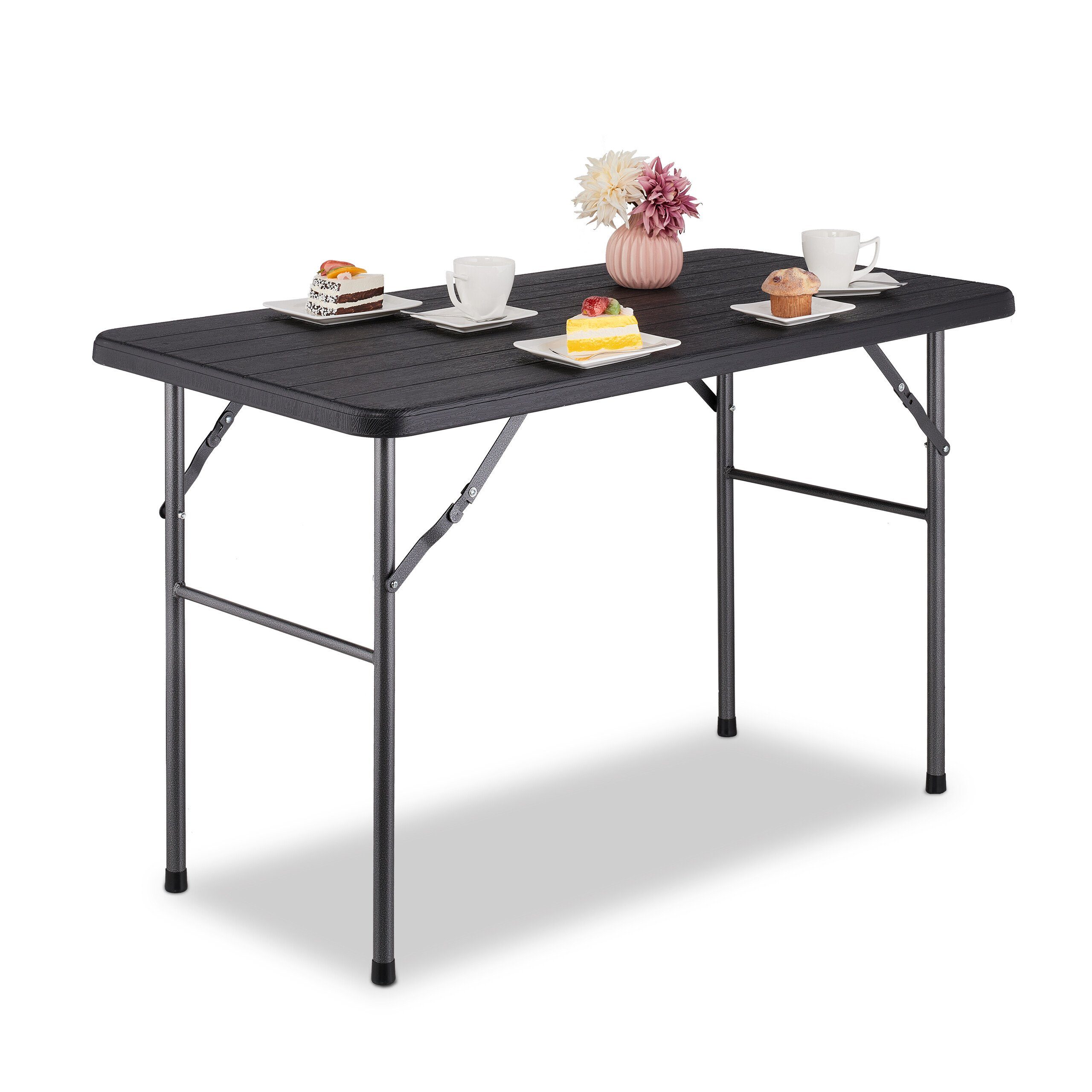relaxdays Gartentisch Eckiger Gartentisch in Holzoptik günstig online kaufen