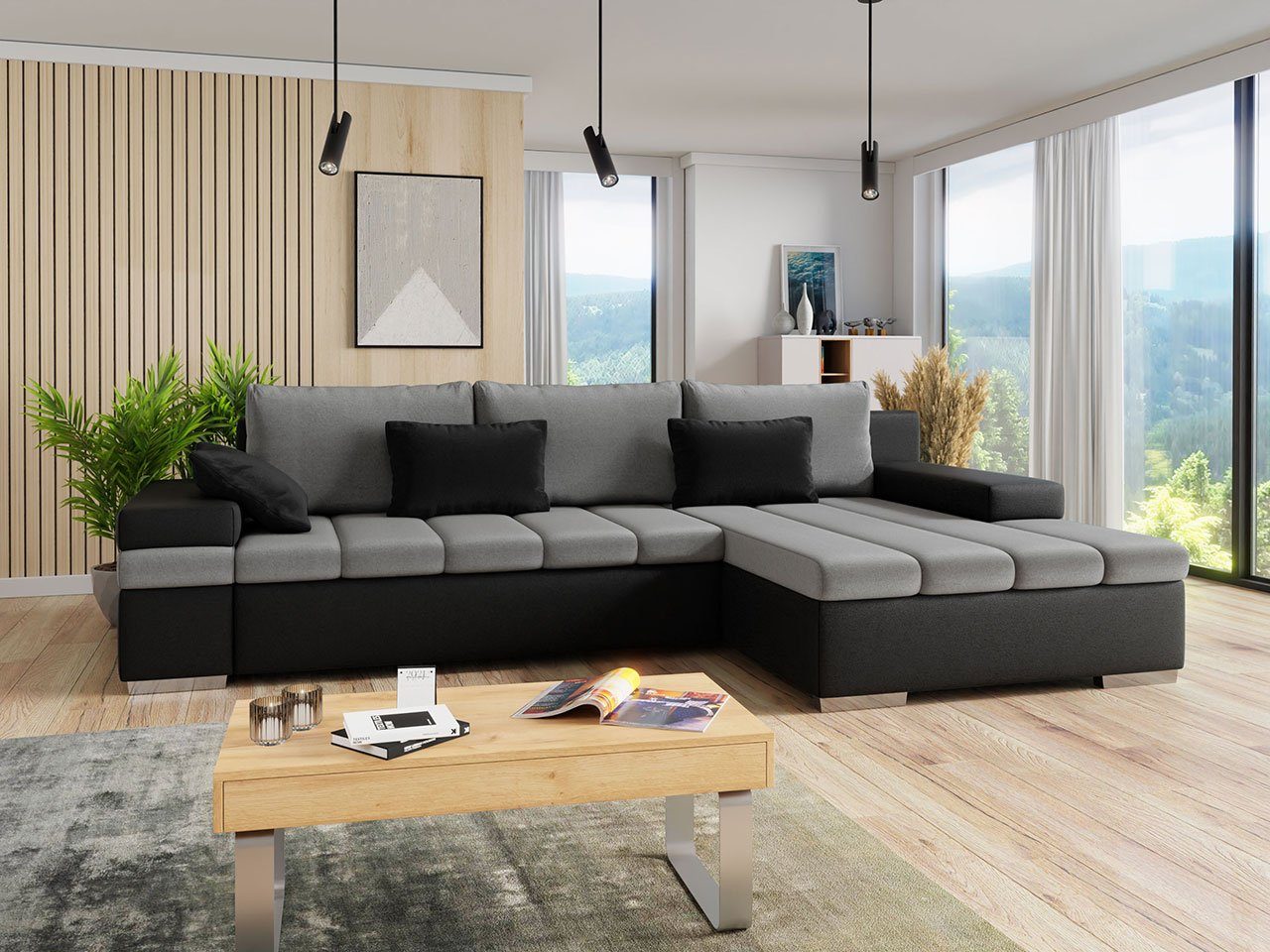 MIRJAN24 Ecksofa Bangkok, mit Bettkasten und Schlaffunktion, Moderne Eckcouch, Couch L-Form