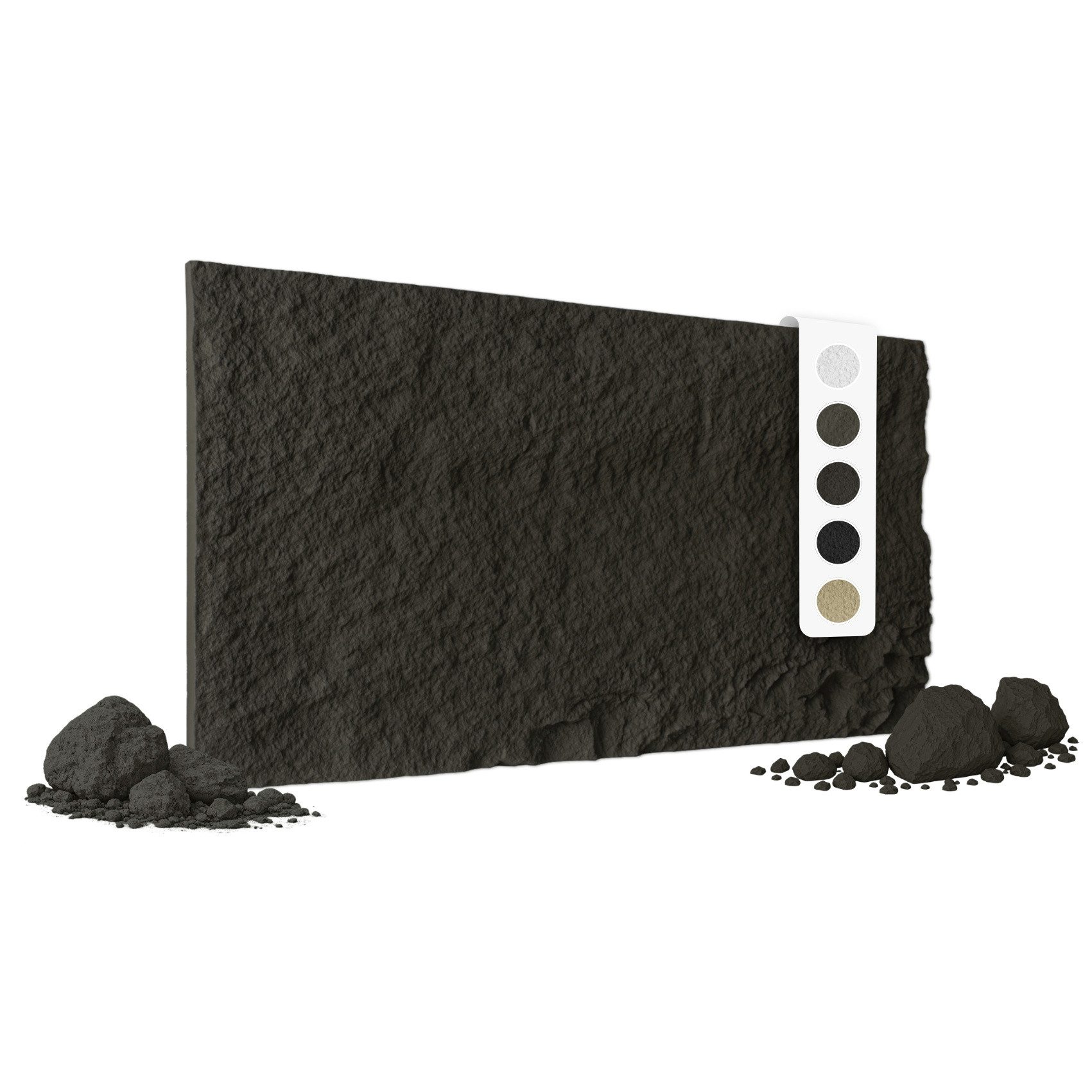 Hexim Wandpaneel, (Steinoptik Felsen Platten 1 Stück 120x60cm PU Wandverkleidung 0,73 m² 3D Paneele Bruchstein Stone Dekor Wandpaneele Wanddeko Steinplatte Wohnzimmer Innenwand schwarz (A002-05 Light Black)