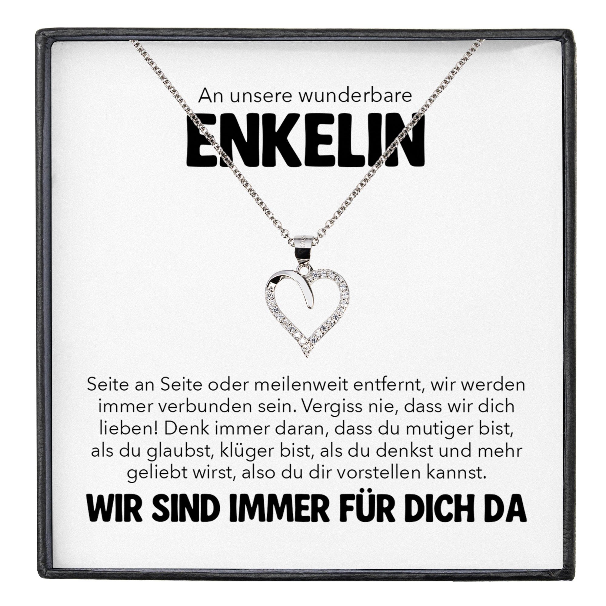Schmuckset Unsere Enkelin Geschenk von Oma Opa Herz Halskette Mädchen Frauen