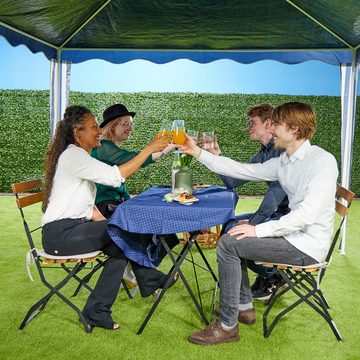 relaxdays Pavillon Dunkelblauer Pavillon 3x4 m