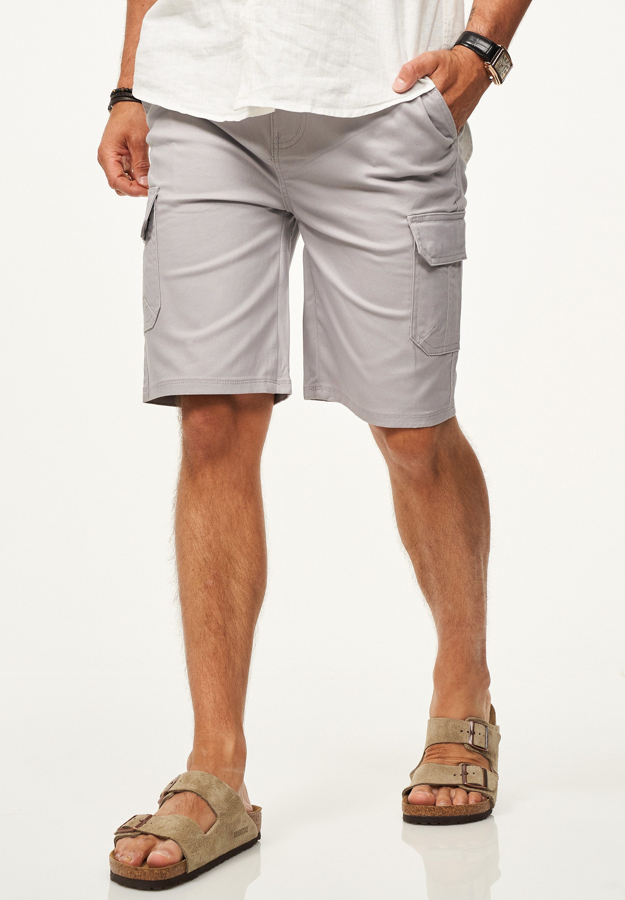 SOULSTAR Cargoshorts mit Stretchanteil Kurze Hose für Herren Sommershorts mit Elasthan-Anteil & Gummibund - Bermuda Regular-Fit