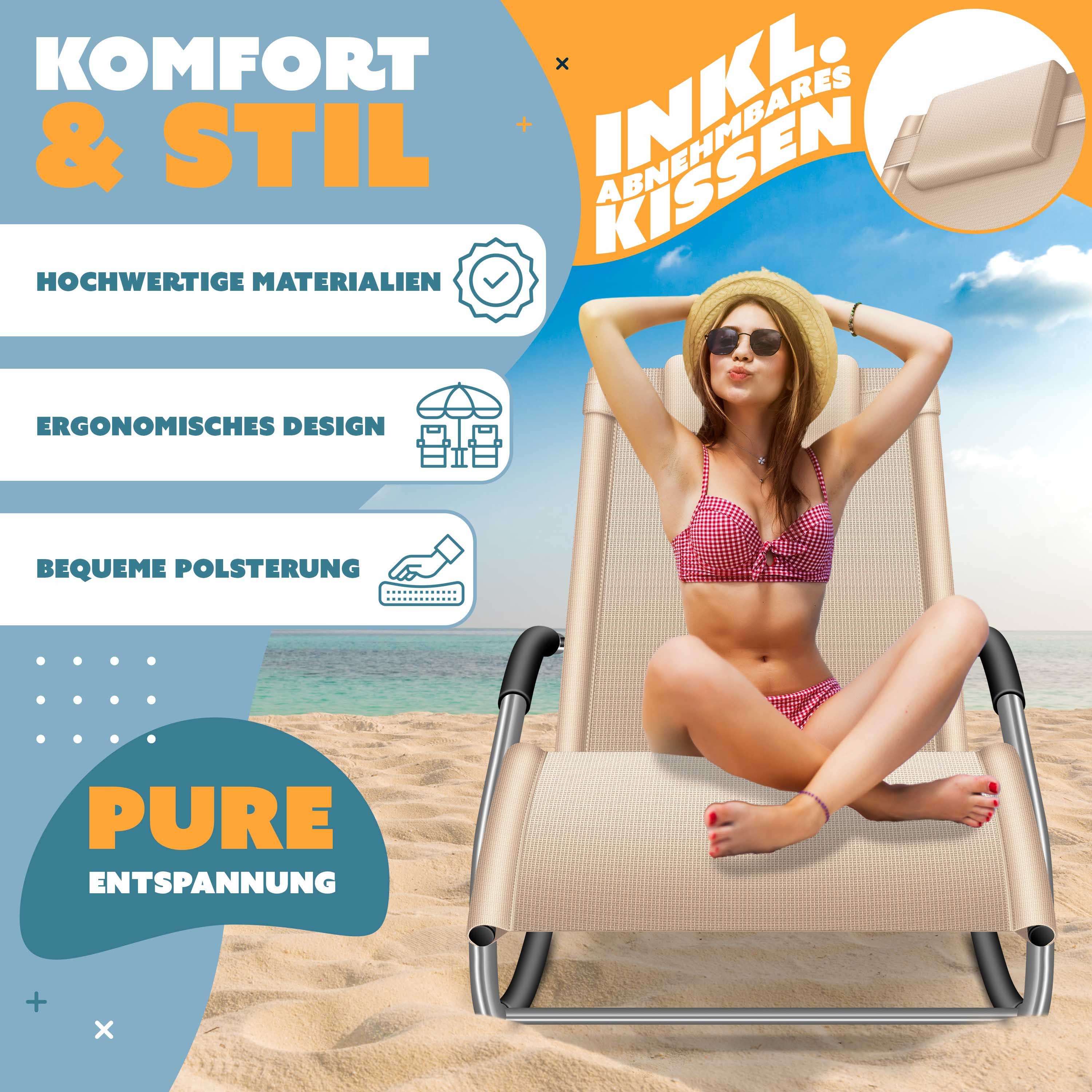 KESSER Gartenliege, Sonnenliege Relaxliege Schwungliege Gartenliege Gartenstuhl