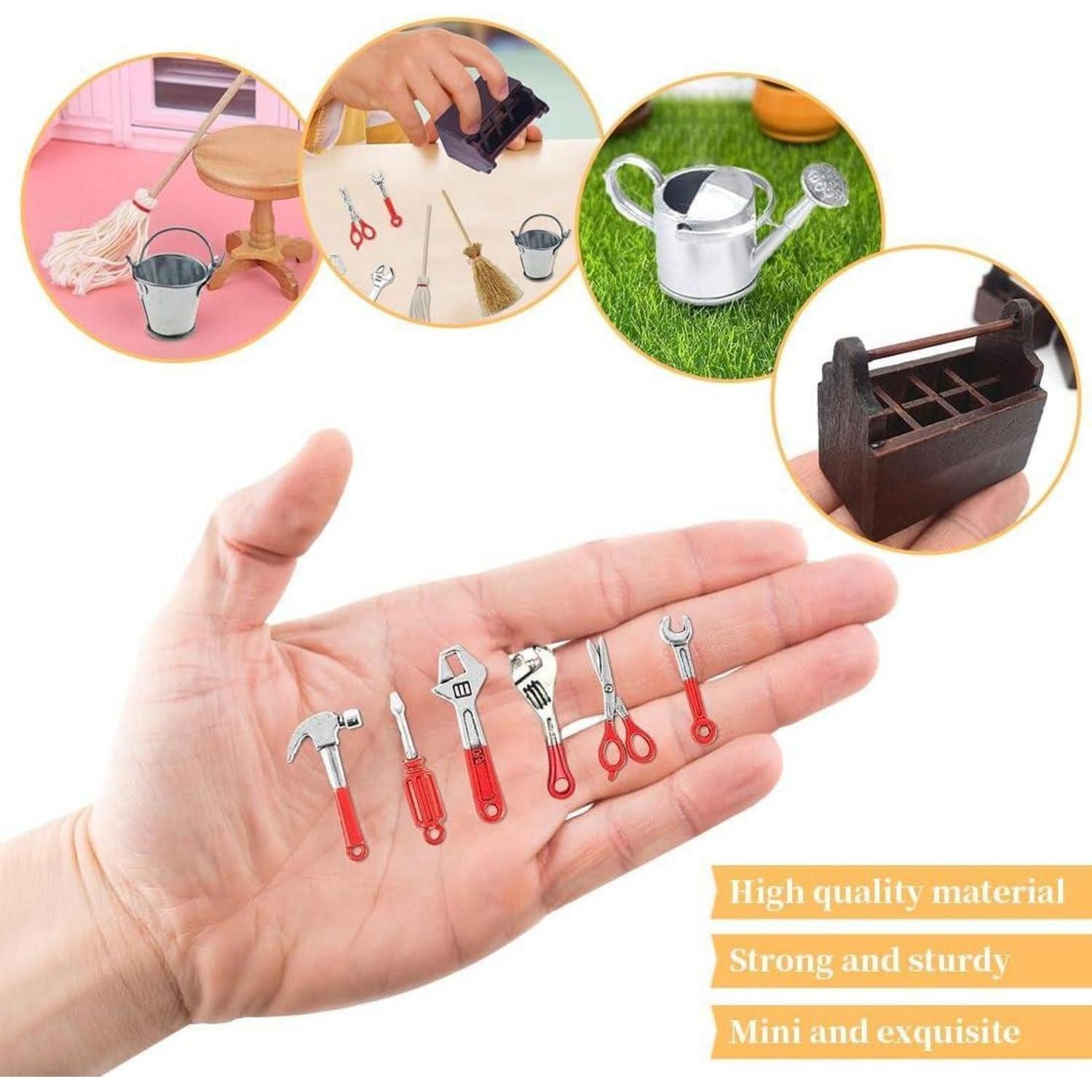 LuxusKollektion Küchenorganizer-Set Miniatur Werkzeugkasten Set 13-teilig Weihnachten Deko Wichtel Zubehör