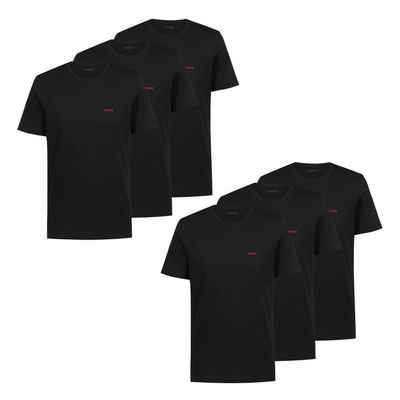 HUGO Unterziehshirt Crew-Neck T-Shirt (6-St) mit Logo-Print in charakteristischem Rot