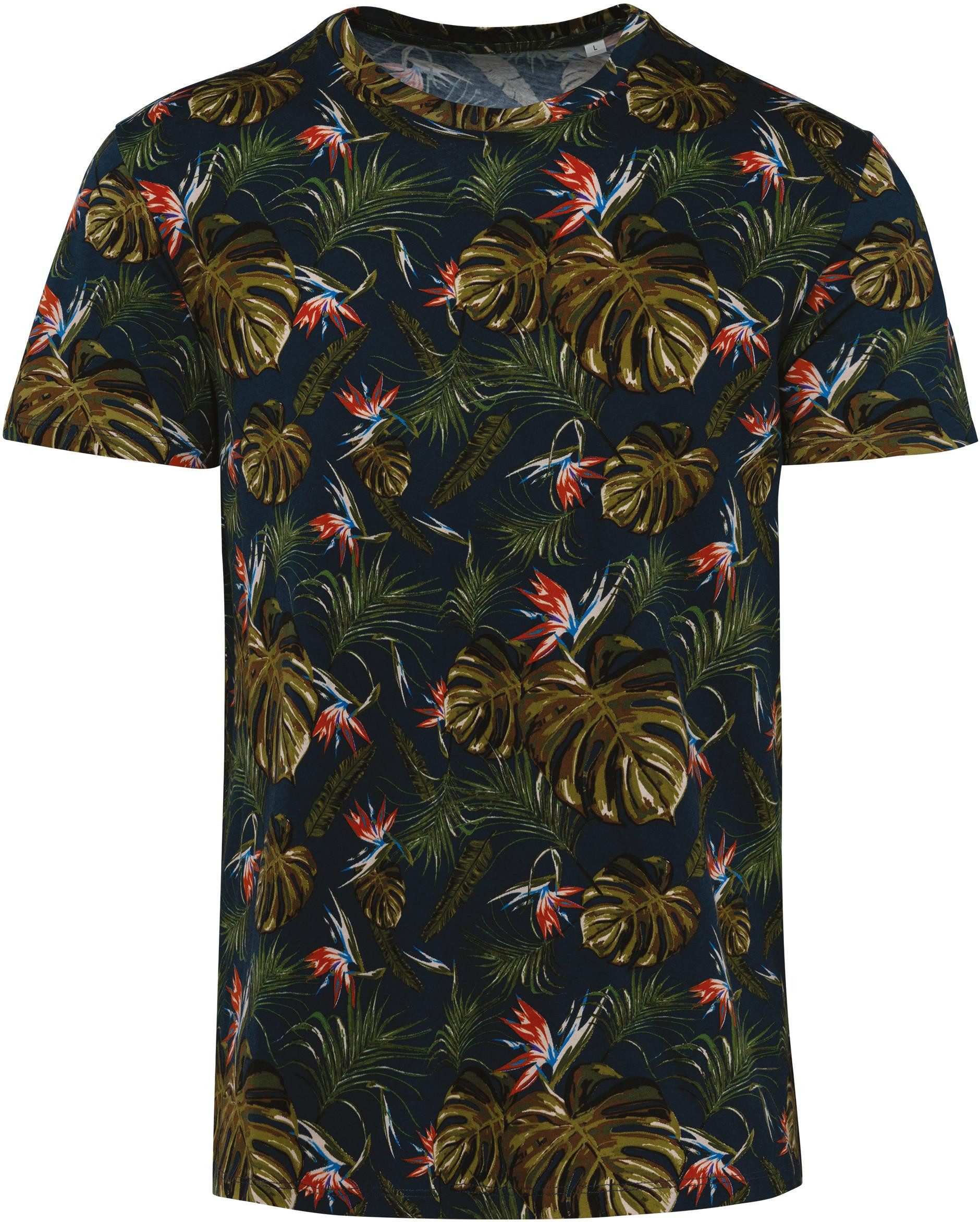Native Spirit Rundhalsshirt Herren-T-Shirt mit Tropen-Druck