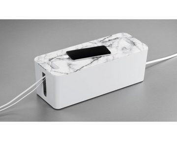 Hama Kabelbox Marmor-Design Kabelmanager Ladebox Mehrfachsteckdose, Kabel-Organizer Kabelmanagement Kabel-Aufbewahrung Kabelkasten Büro