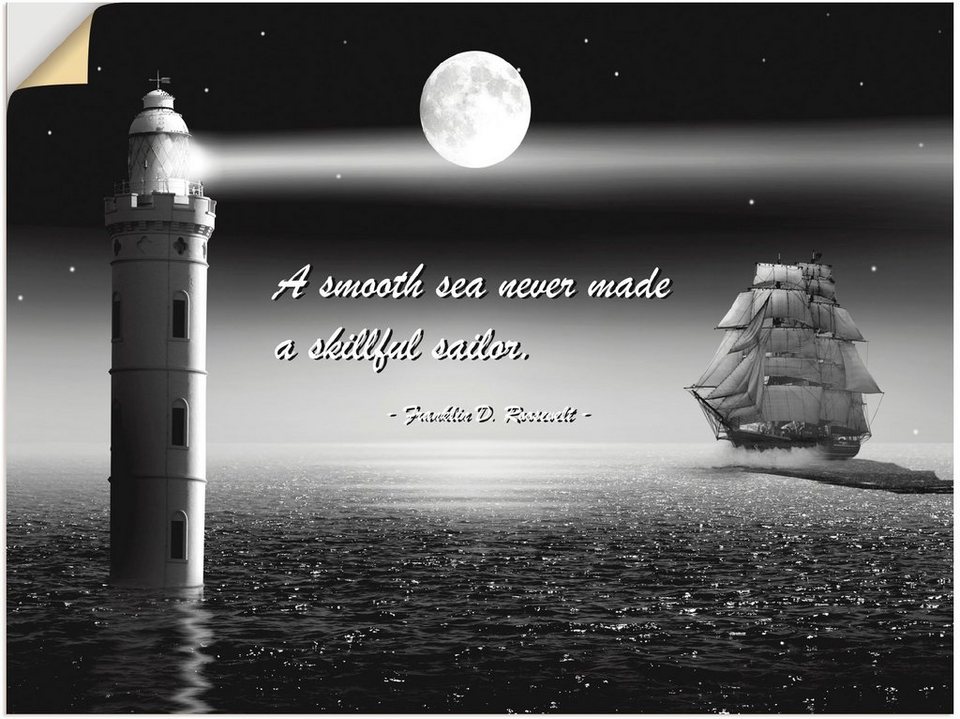 Artland Wandbild Ein ruhiges Meer Seemann, Boote & Schiffe (1 St), als  Alubild, Leinwandbild, Wandaufkleber oder Poster in versch. Größen