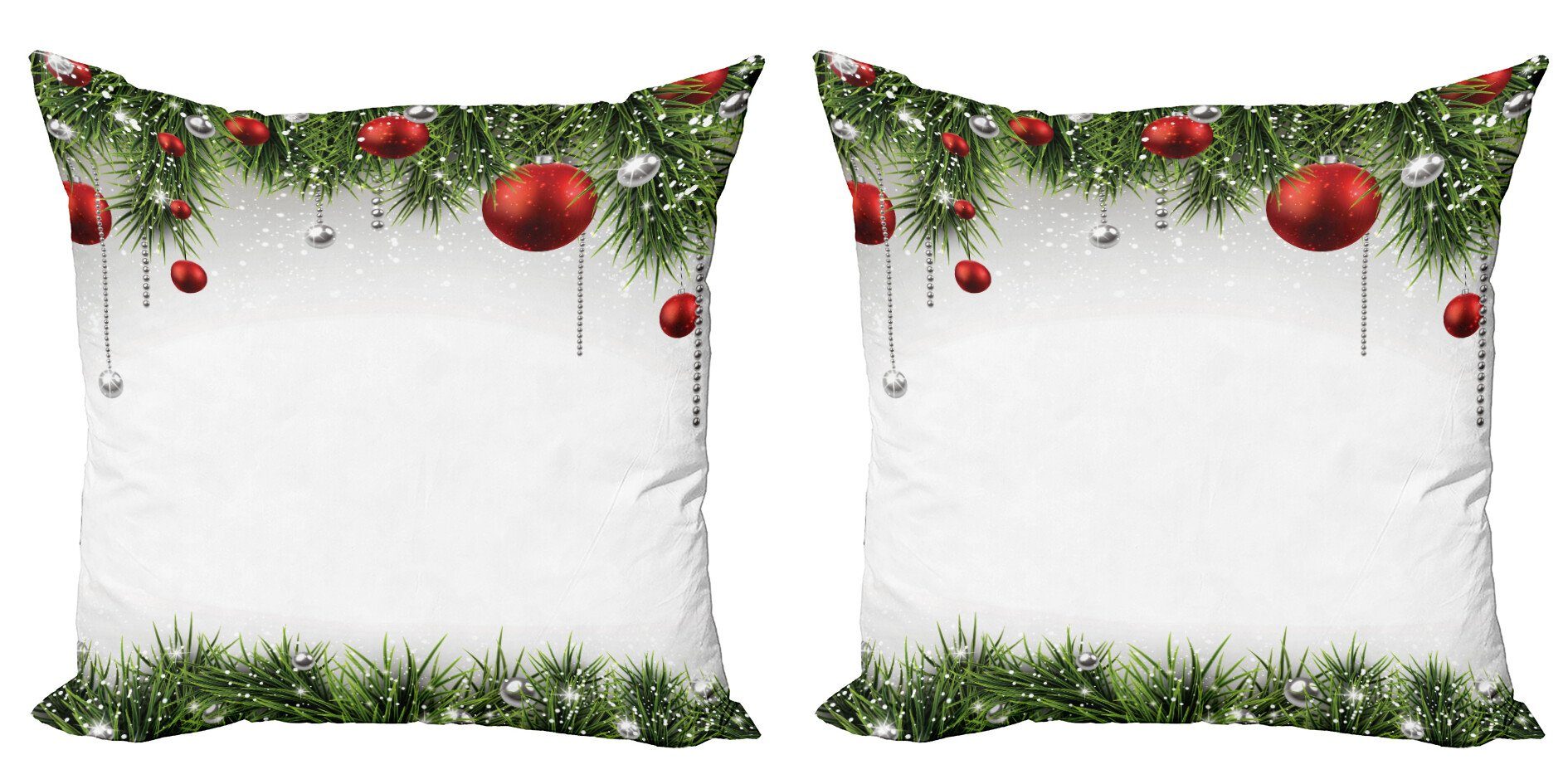 Kissenbezüge Modern Accent Doppelseitiger Digitaldruck, Abakuhaus (2 Stück), Weihnachten Baum Balls Ornaments