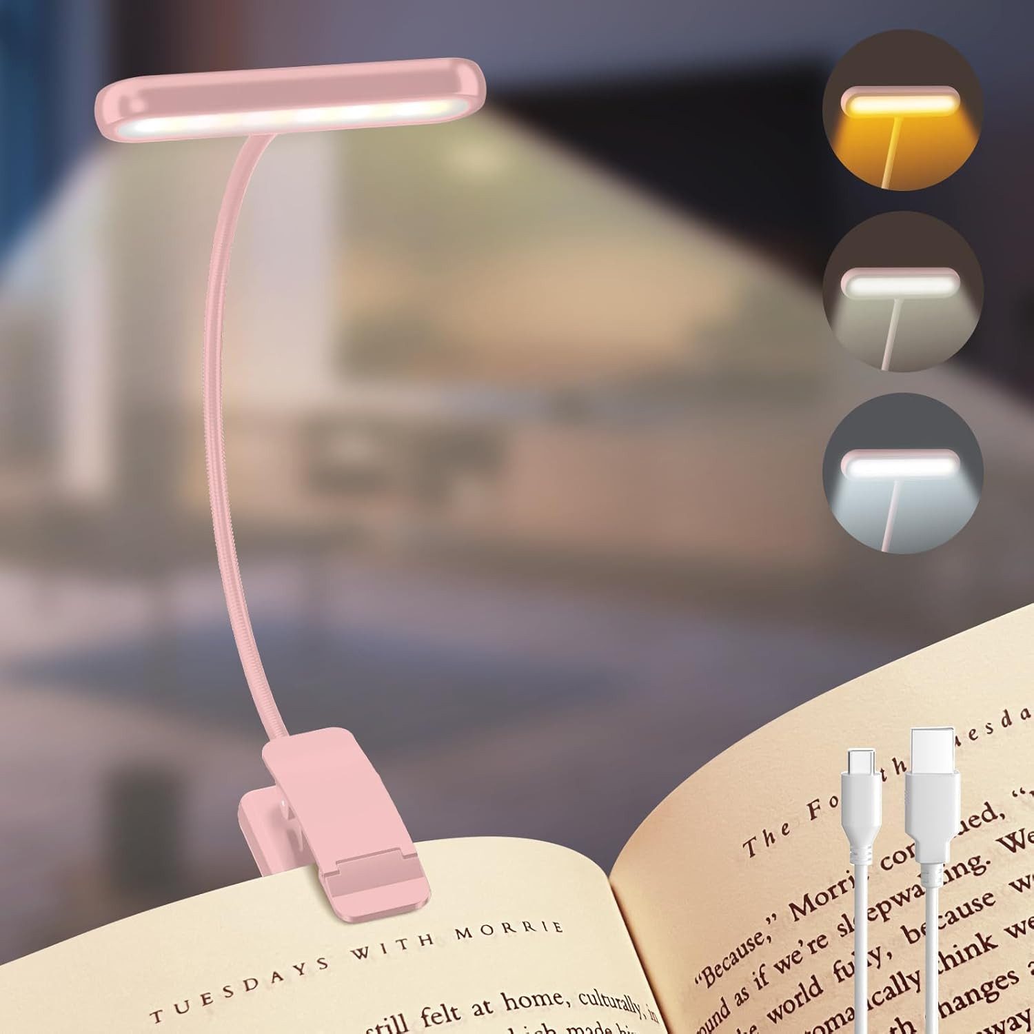 MUPOO LED Leselampe Klemmlampe Breites Licht, günstig online kaufen