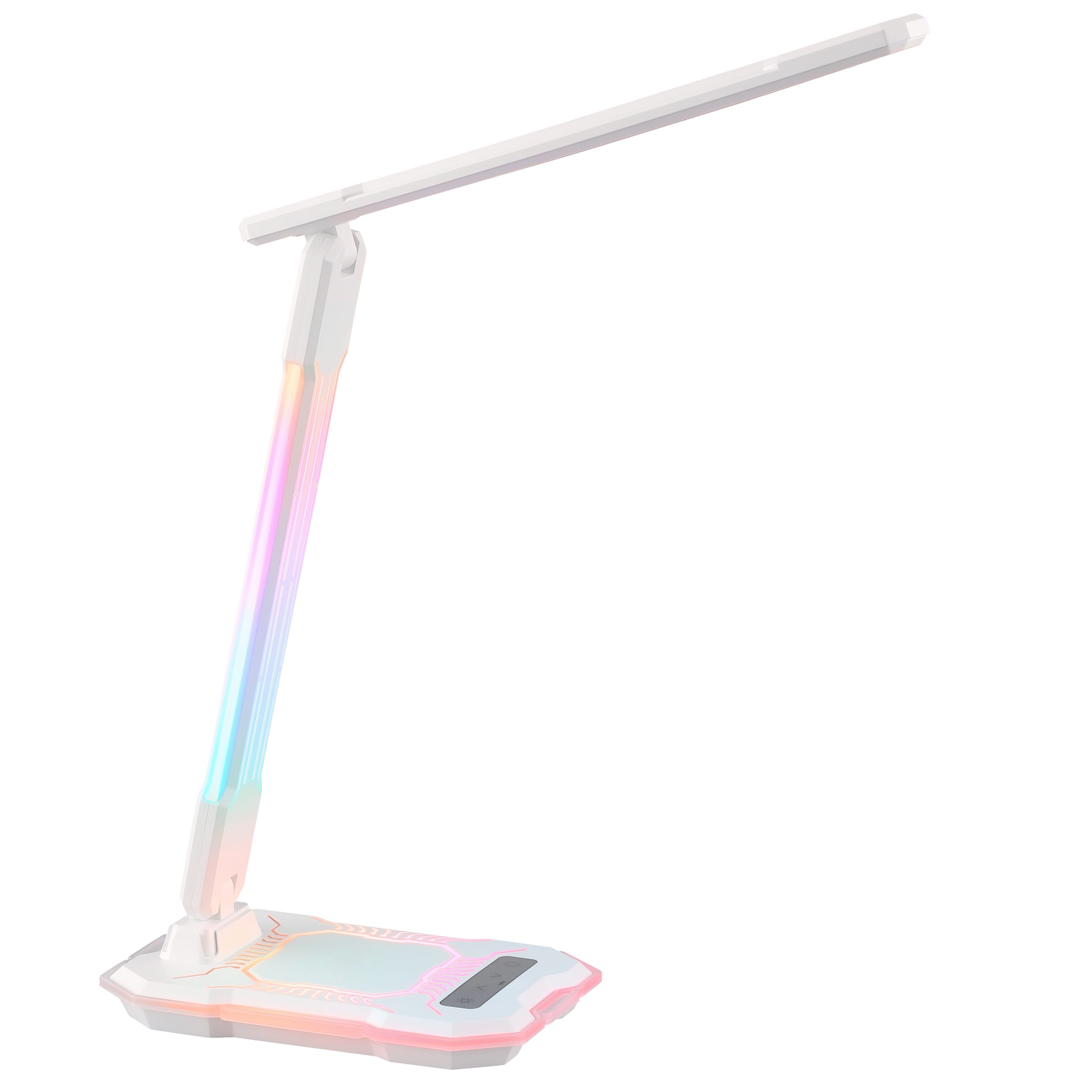 Lightbox Tischleuchte, LED fest integriert, warmweiß - kaltweiß, LED-Tischlampe, 720 lm, 3000-5000K, RGB, Wireless Charging, 31x18 cm