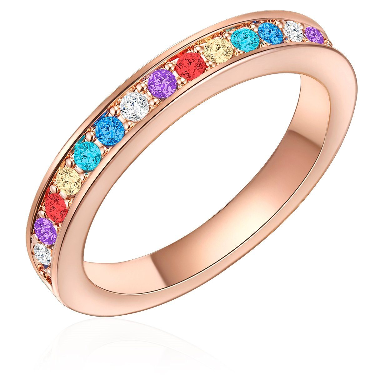 Lulu & Jane Fingerring roségold, verziert mit Kristallen von Swarovski® günstig online kaufen