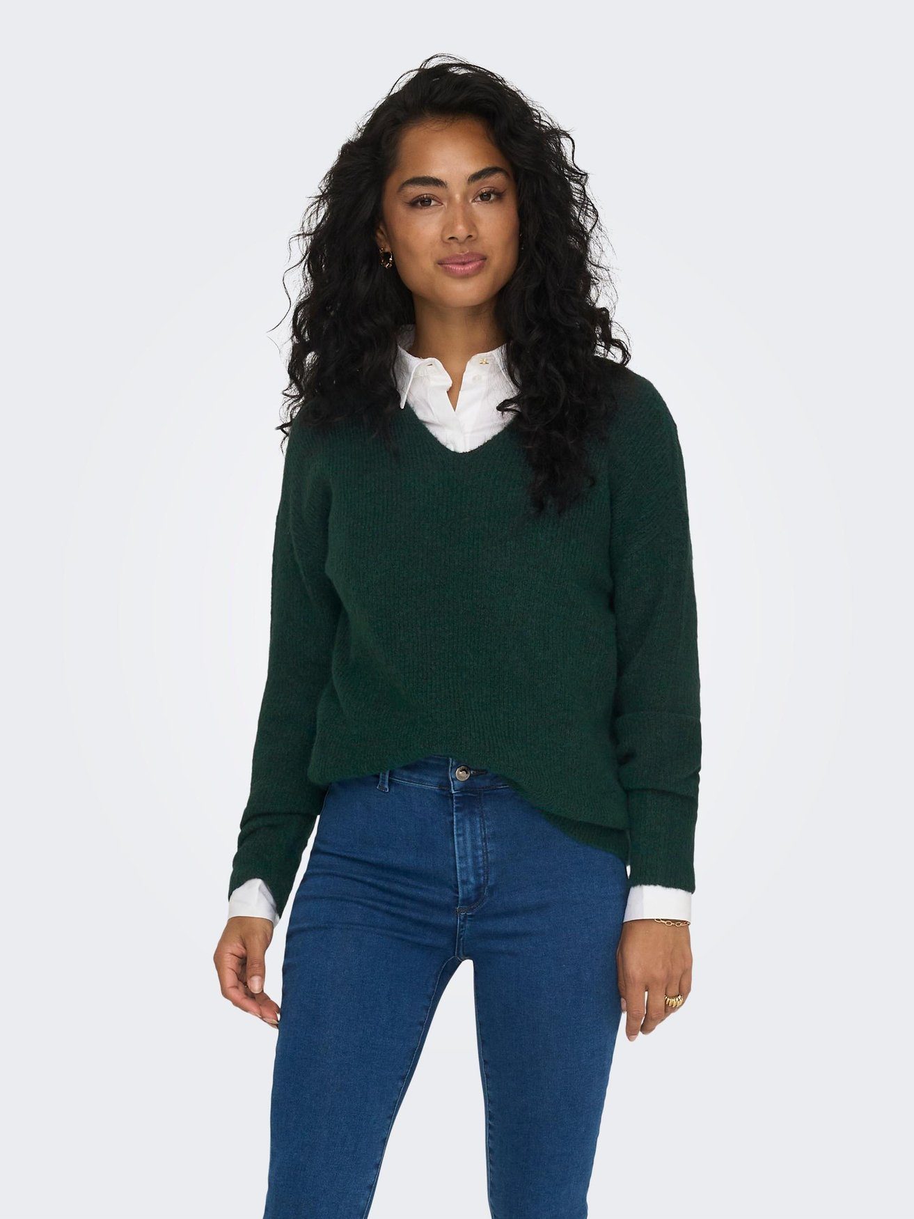 ONLY Strickpullover Warmer Strickpullover Stretch V-Ausschnitt günstig online kaufen