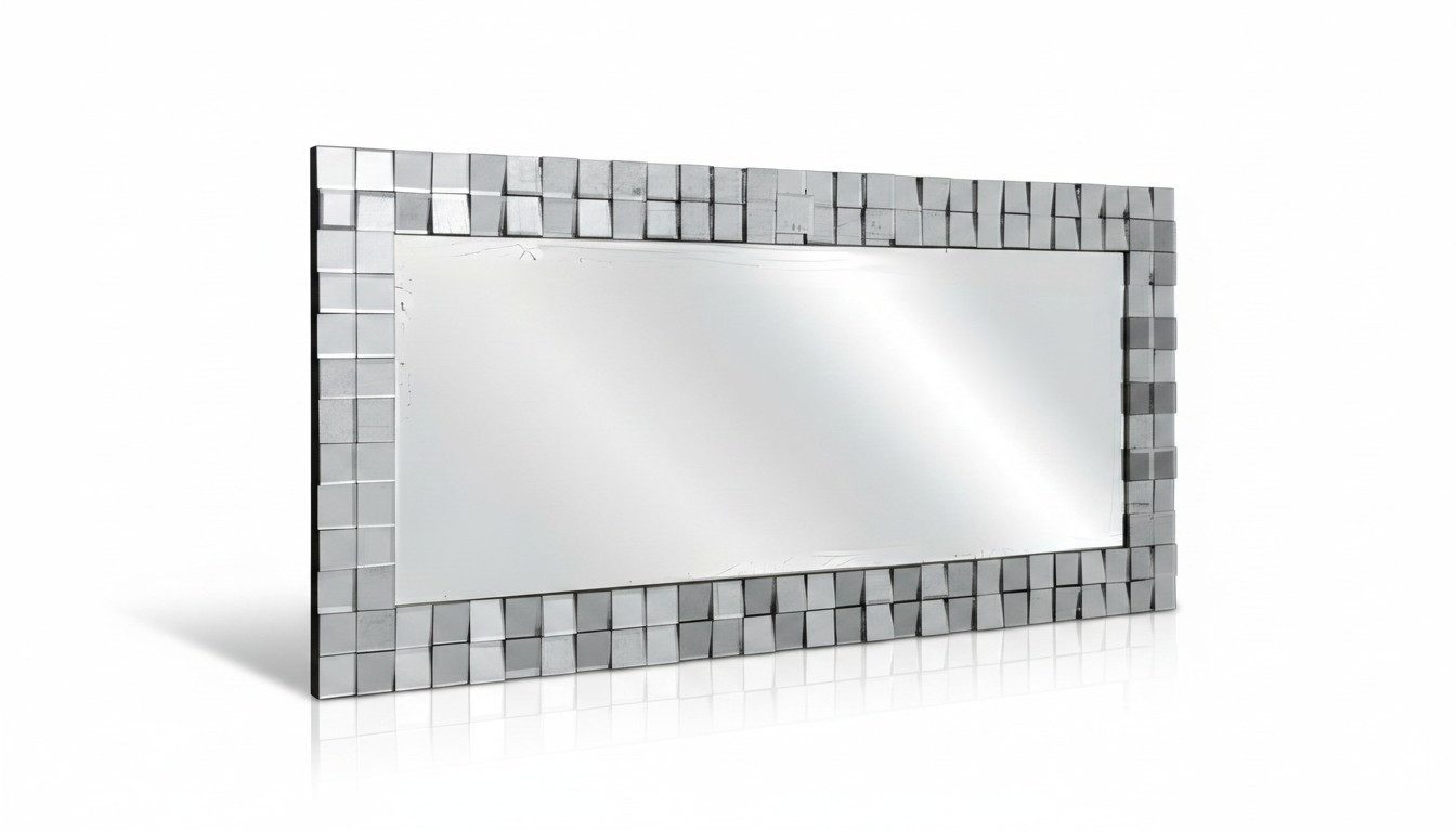 JVmoebel Wandspiegel Eleganter grauer Glas-Spiegel im modernen Design (1-St), Made in Europe