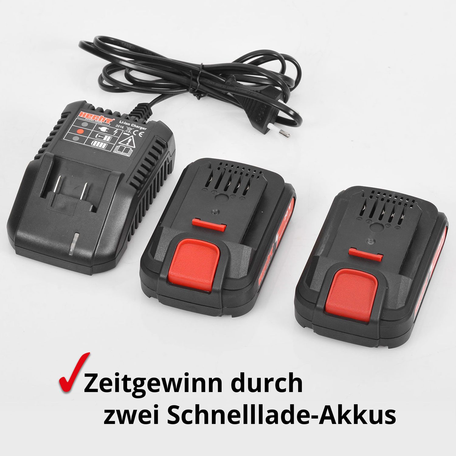Hecht Akku-Bohrschrauber mit 2x 20V/2Ah Akku und Ladgerät, max. 1250 U/min, 6 Bits