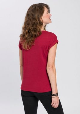 Boysen's T-Shirt mit überschnittenen Schultern & kleinem Ärmelaufschlag