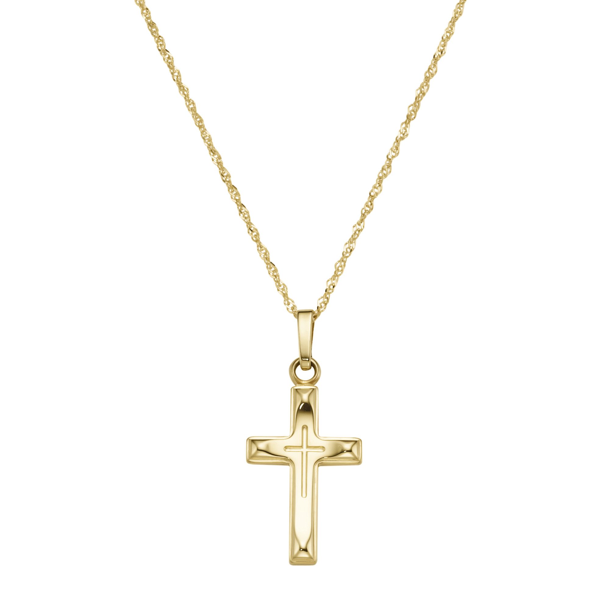 Luigi Merano Goldkette mit Kreuz-Anhänger, Gelbgold günstig online kaufen