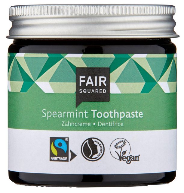 Fair Squared Zahnpasta FAIR SQUARED Zahncreme Spearmint (ohne Fluor) – Zahnpasta mit Pfefferminzgeschmack – nachhaltige Zahnhygiene 100 ml, (Tiegel, 1-St) Fluoridfrei