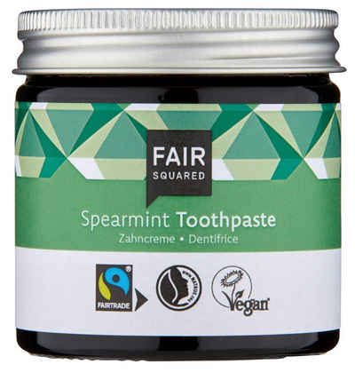Fair Squared Zahnpasta FAIR SQUARED Zahncreme Spearmint (ohne Fluor) - Zahnpasta mit Pfefferminzgeschmack - nachhaltige Zahnhygiene 100 ml, (Tiegel, 1-St) Fluoridfrei