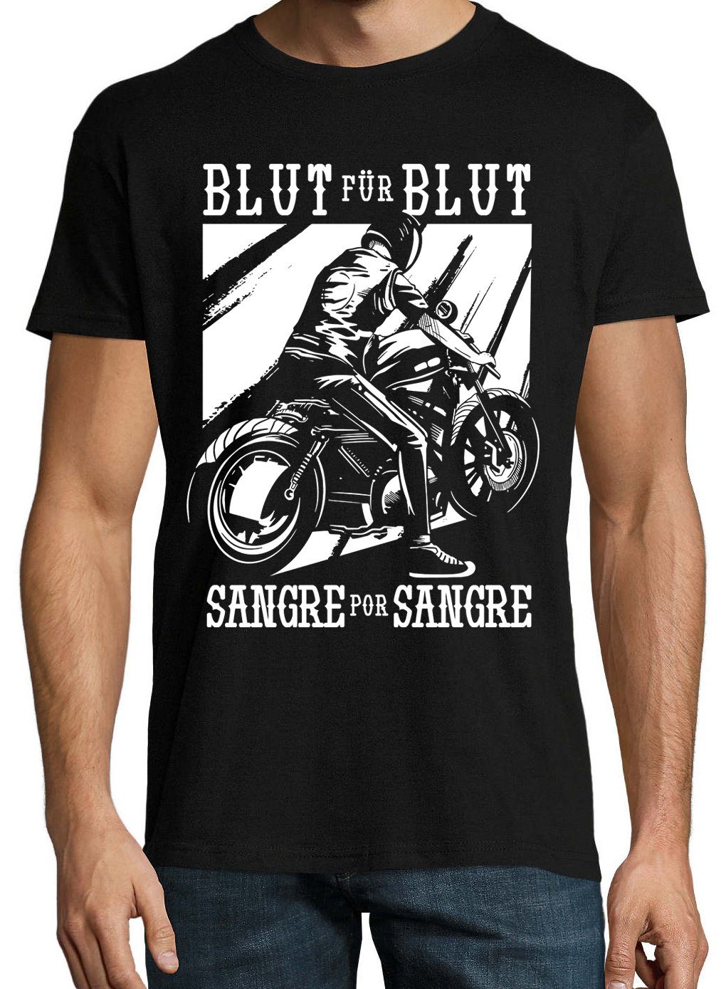 Youth Designz T-Shirt Sangre Por mit Herren Schwarz trendigem Shirt Frontprint Sangre