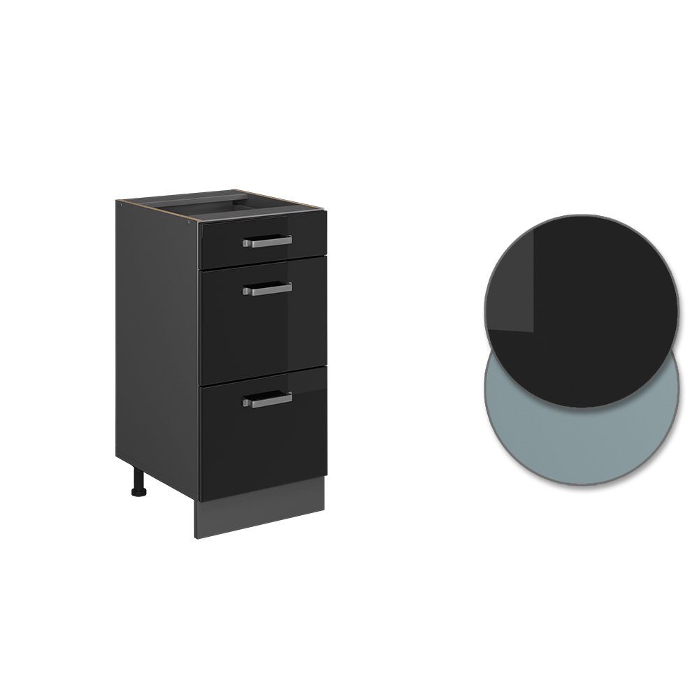 Vicco Unterschrank R-Line Schwarz Hochglanz/Anthrazit 40cm ohne Arbeitsplatte (1-St) – Bild 5 von 5