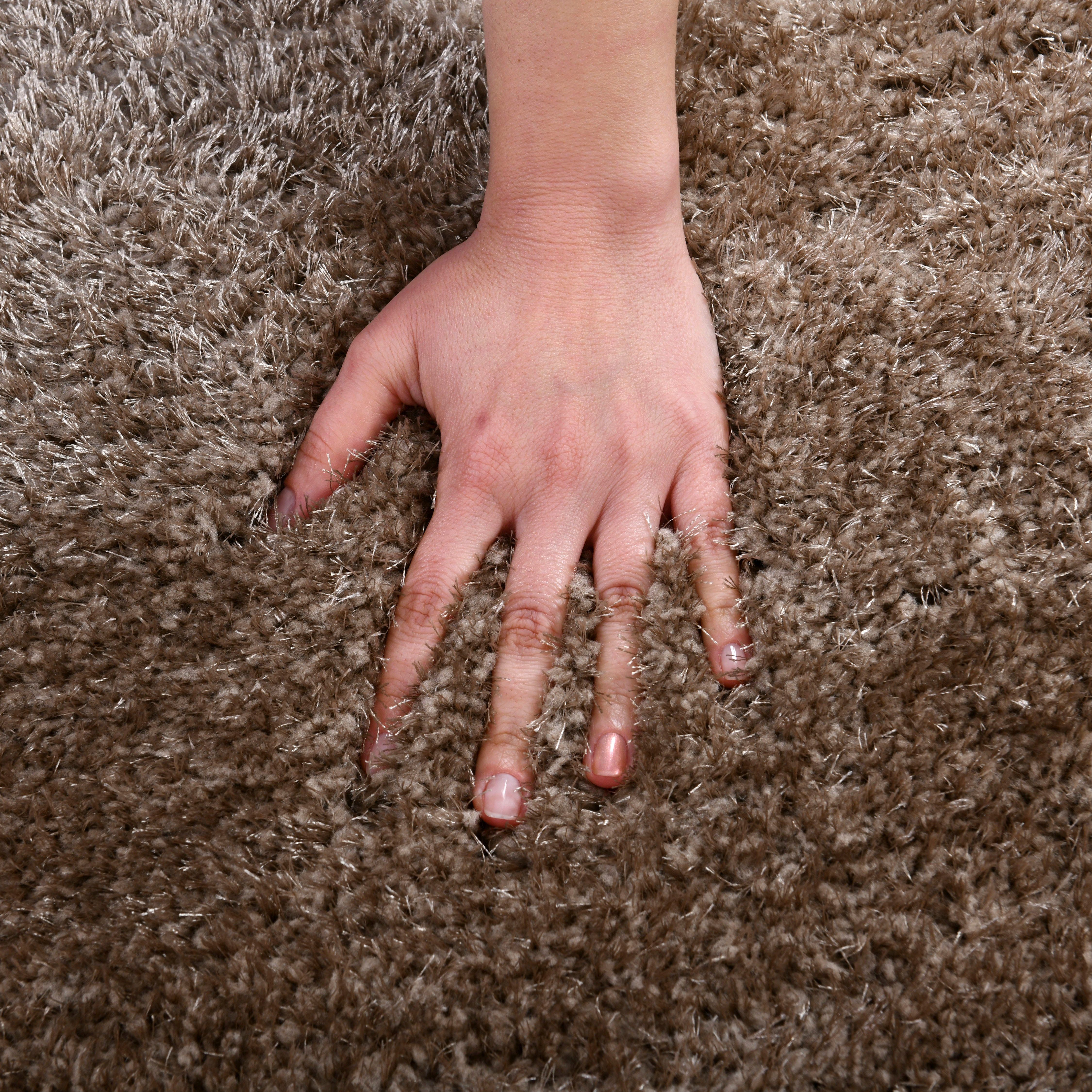 Hochflor-Teppich Malin, Home affaire, rechteckig, Höhe: Shaggy weich sand 43 in mm, glänzend, besonders Uni-Farben, einfarbig, leicht