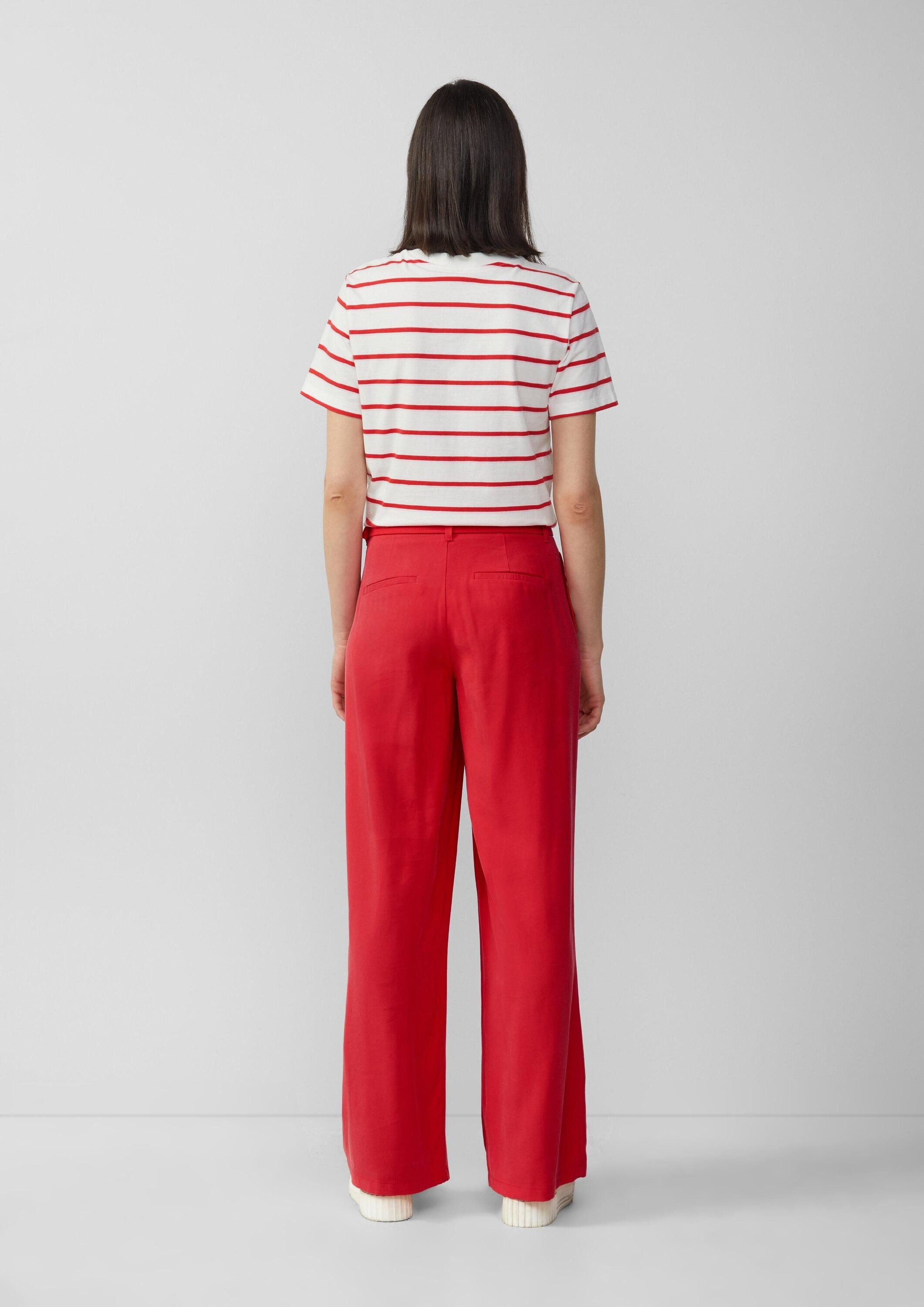 s.Oliver Chinos Hose Wide-Leg-Hose aus Viskosemix mit Stoffgürtel