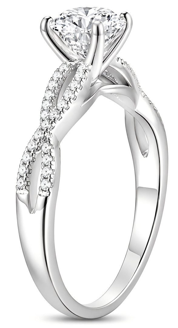 Jumpeak Diamantring 1ct im Labor gezüchtet,Diamantring,gewundenes Design,D,VS1,14K gold, Verlobungsring,Geschenk für Frauen,Jubiläumsgeschenk,Hochzeitsgeschenk
