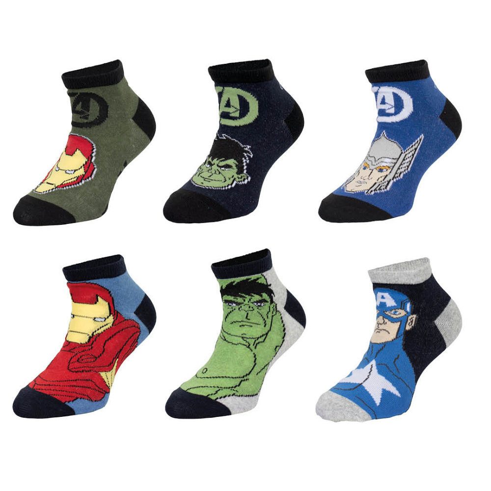 MARVEL Freizeitsocken Marvel Avengers 6-er Pack Kinder Jungen Носки Sneaker (6er-Pack) Gr. 23 bis 34
