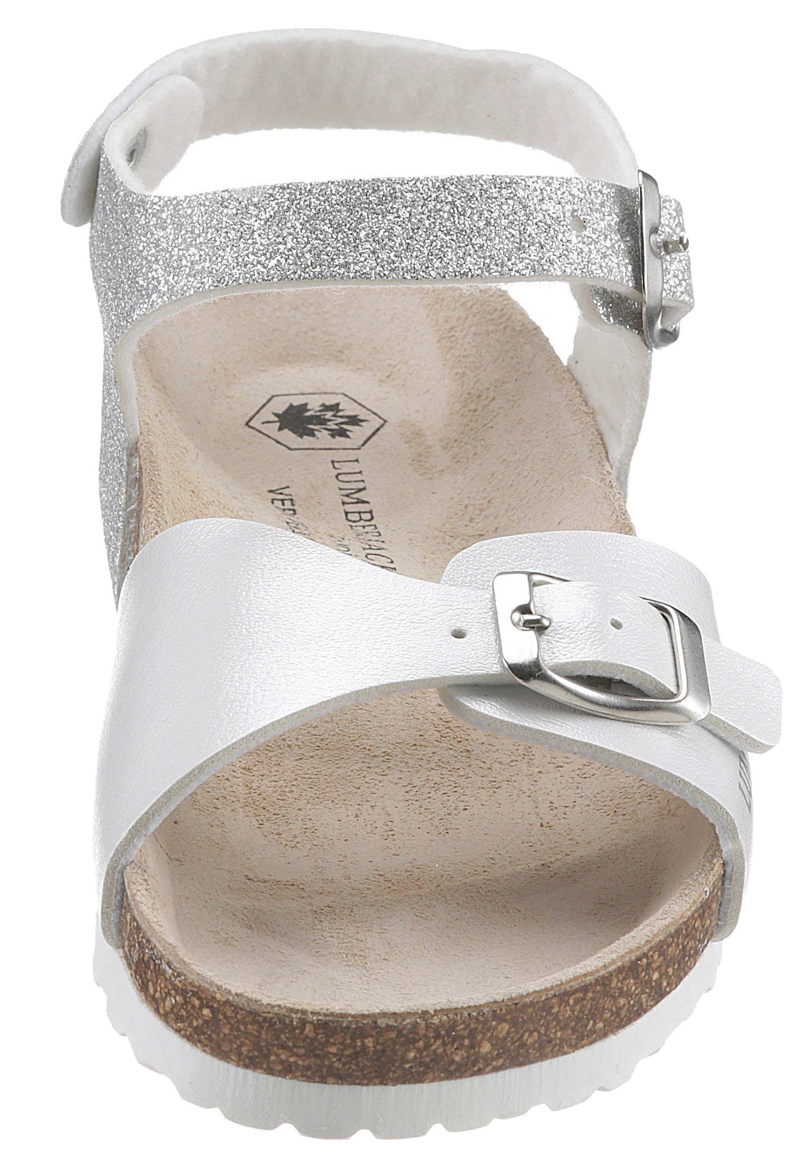 LUMBERJACK Sandale mit Glitzer weiß-metallic