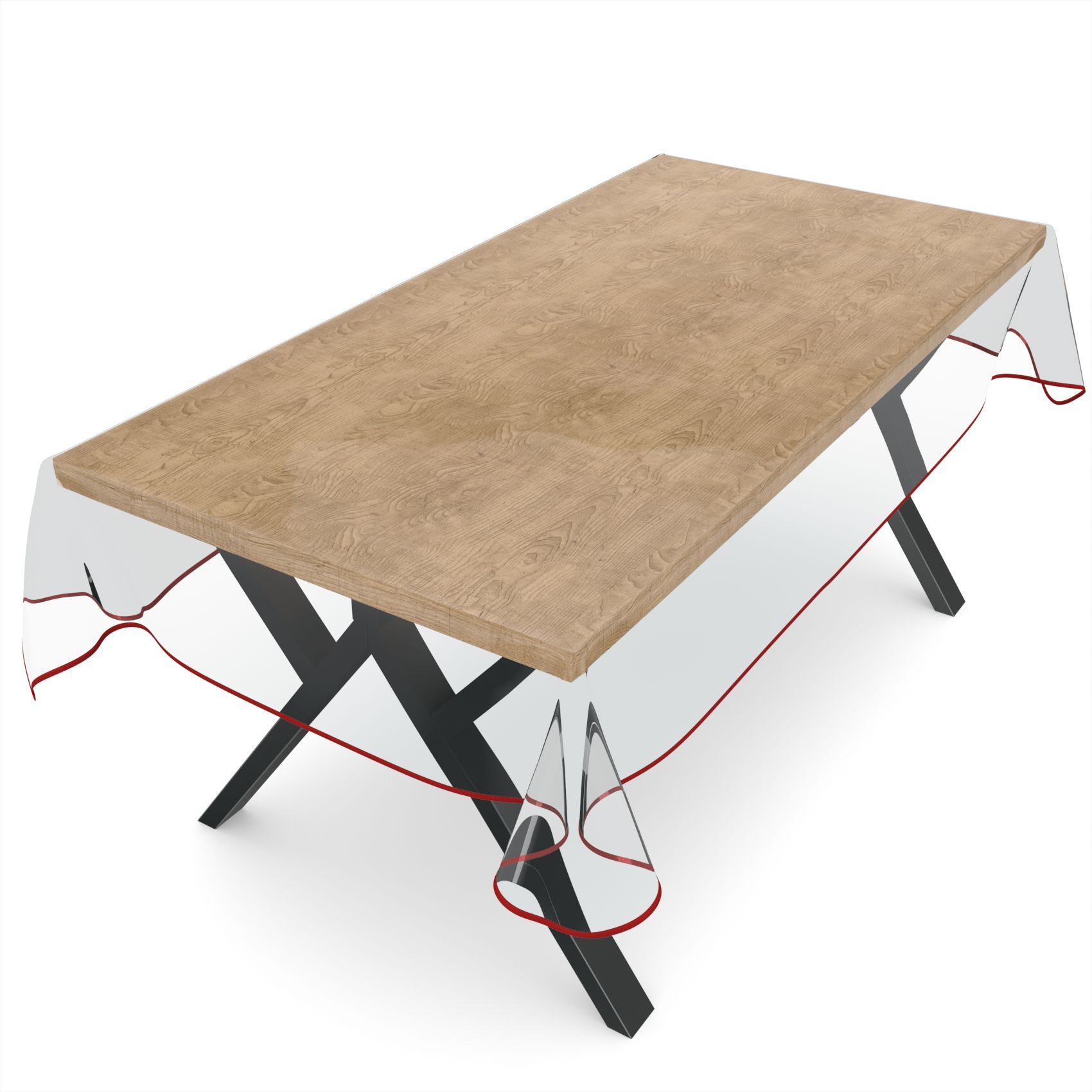 ANRO Tischdecke KLARA abwaschbar Tischfolie transparent Gartentischdecke 0,5mm (Einzelstück 1-tlg), wasserabweisend Durchsichtig Transparent Rot 100x140cm