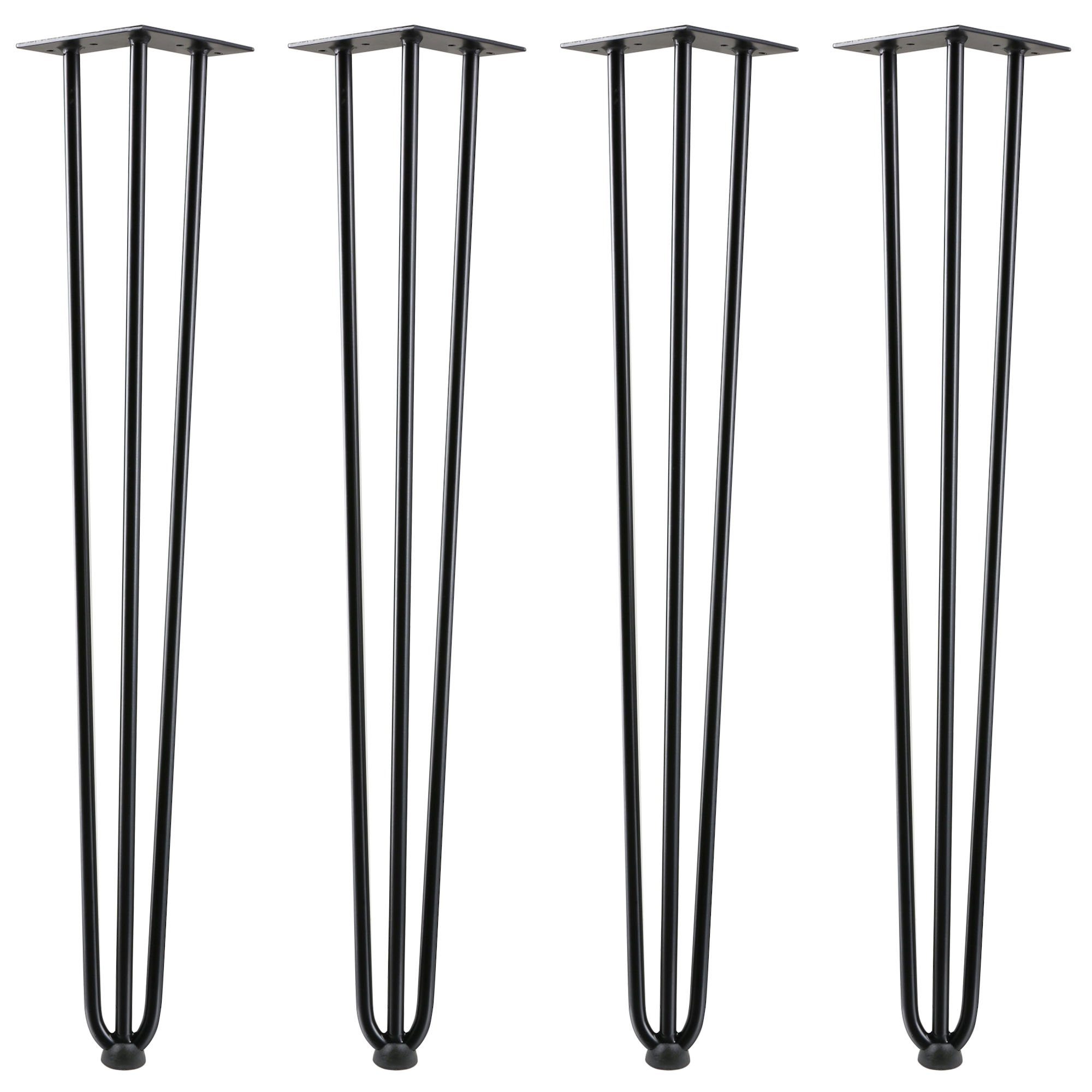 Zelsius Tischbein Hairpin Legs, 4er cm, schwarz, 71 aus Set, Tischbeine Stahl
