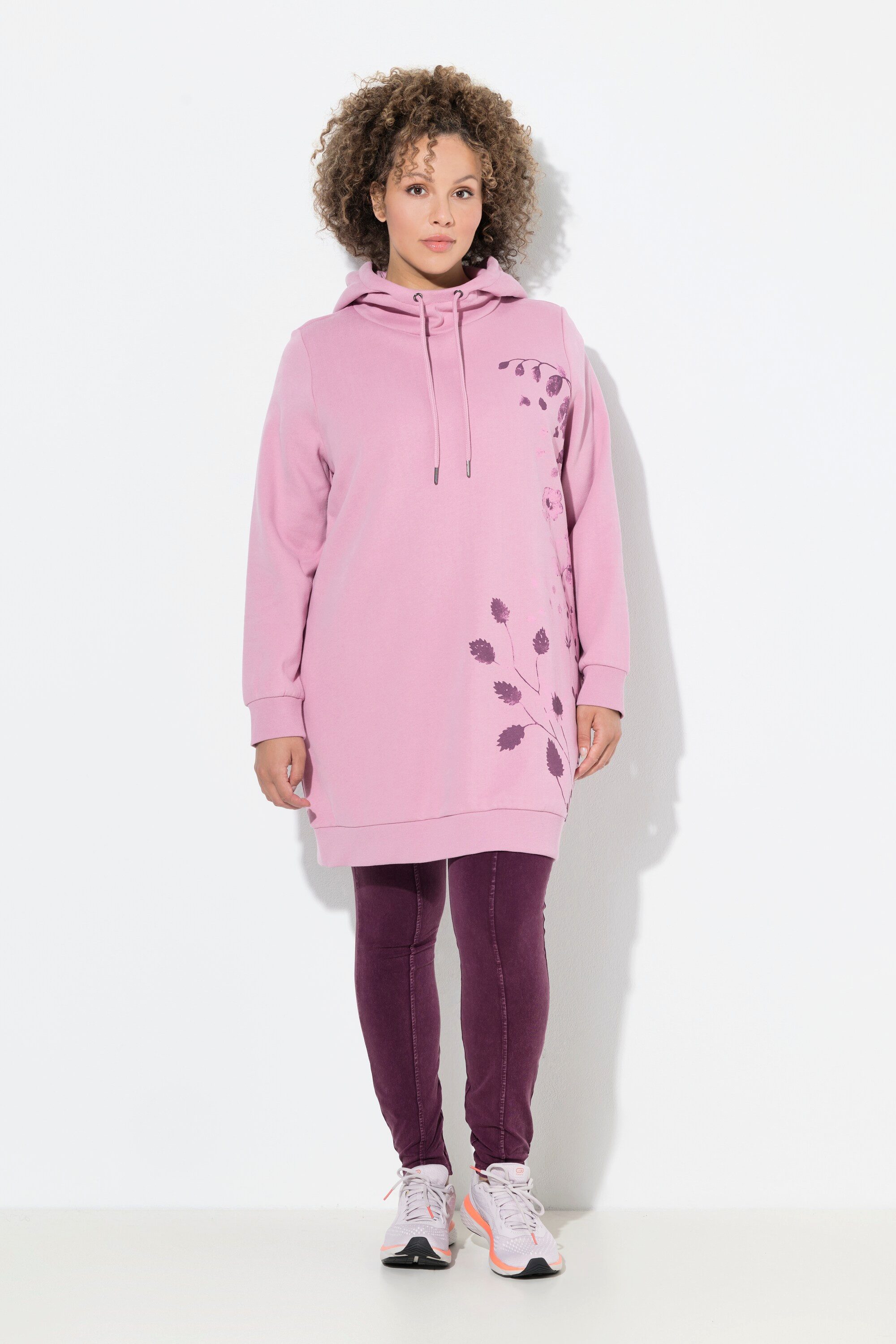 Ulla Popken Sweatshirt Hoodie oversized Gräser Taschen Langarm
