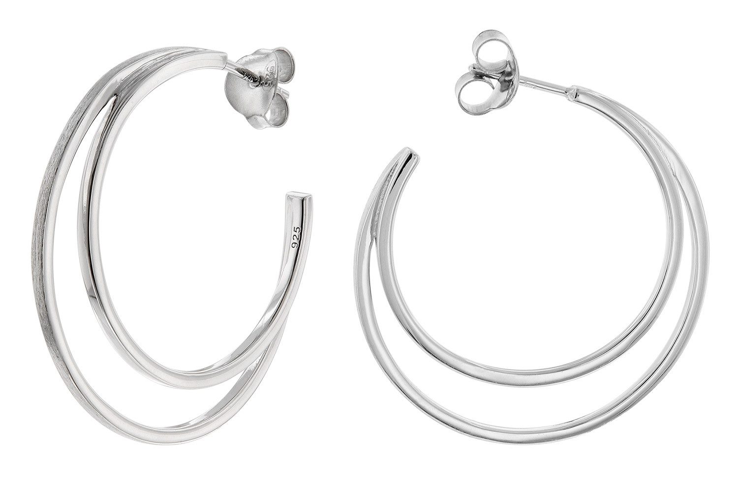 trendor Paar Creolen Damen Ohrringe 925 Silber Halbcreolen Ø 32 mm günstig online kaufen