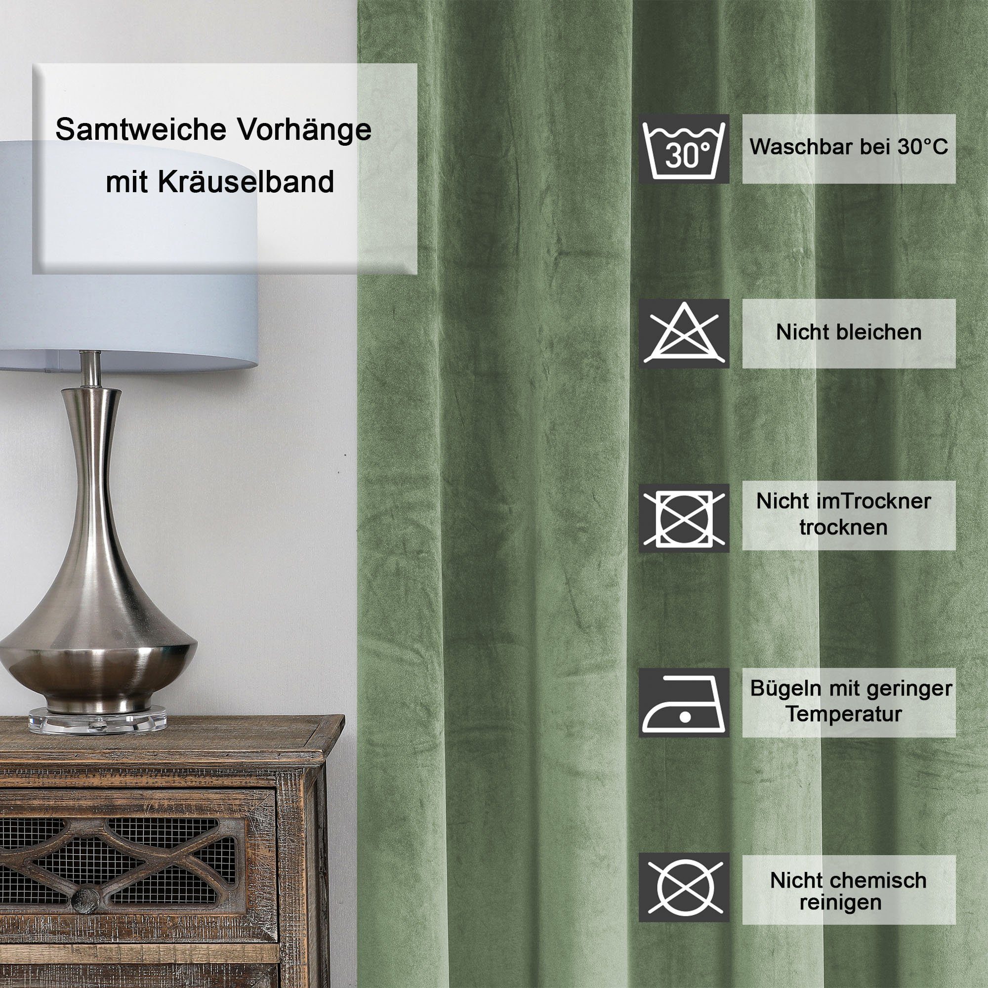 Haus und Deko Gardine Verdunkelungsvorhang Samt günstig online kaufen
