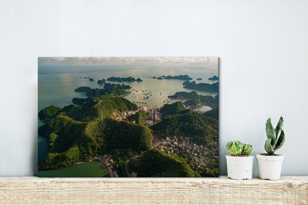 Aufhängefertig, des OneMillionCanvasses® Thailand, Ein Luftbild St), Phong cm in Leinwandbild 30x20 Nam (1 Wanddeko, Wandbild Nationalparks Leinwandbilder,