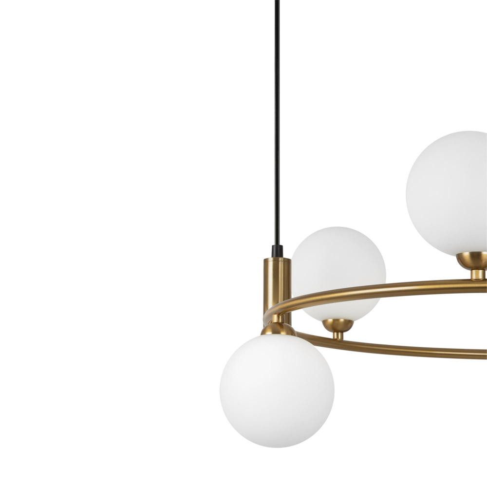 Maytoni Pendelleuchte Pendelleuchte Ring in Messing und Weiß G9 6-flammig 580mm